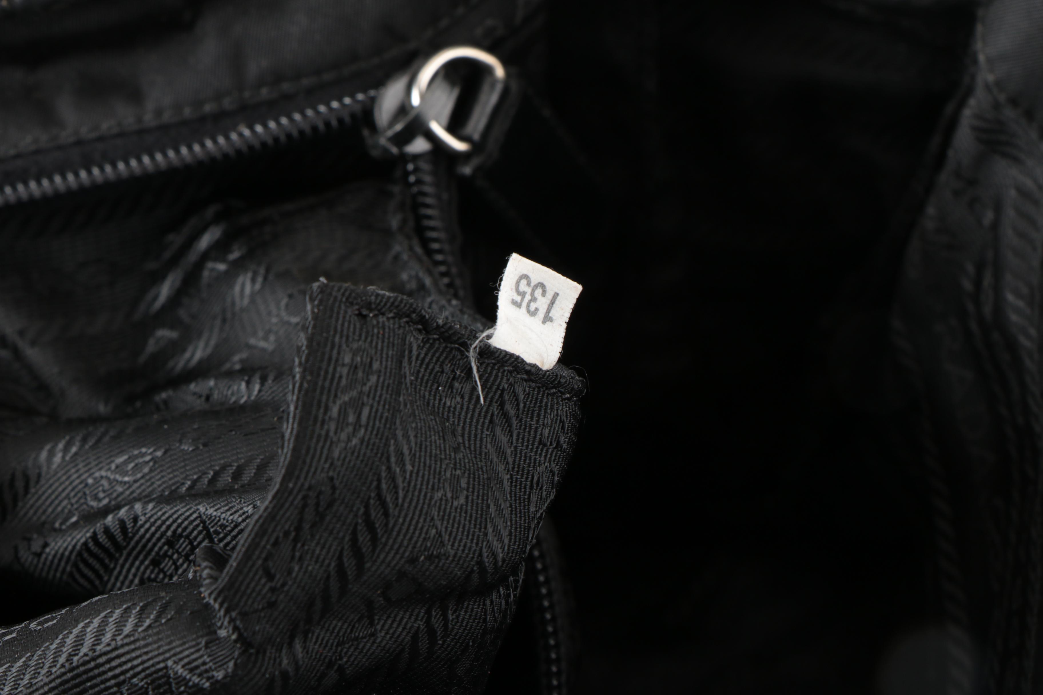 Prada Tessuto Messenger Bag in Black Nylon with Leather Trim