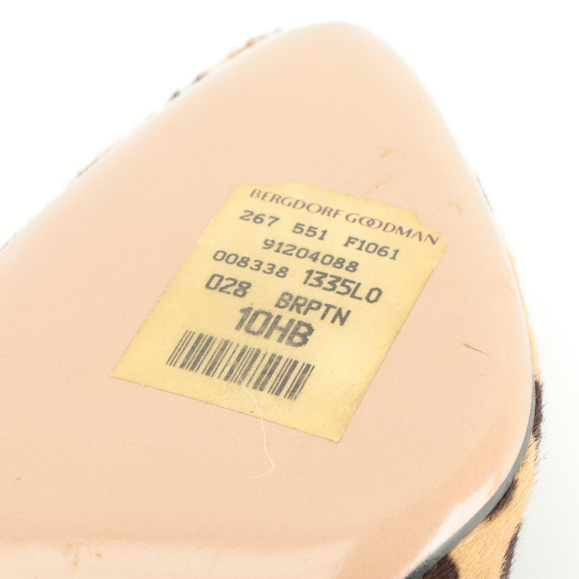 Prada Heels in Leopard Print Pony Hair with Suede Ruffle Trim