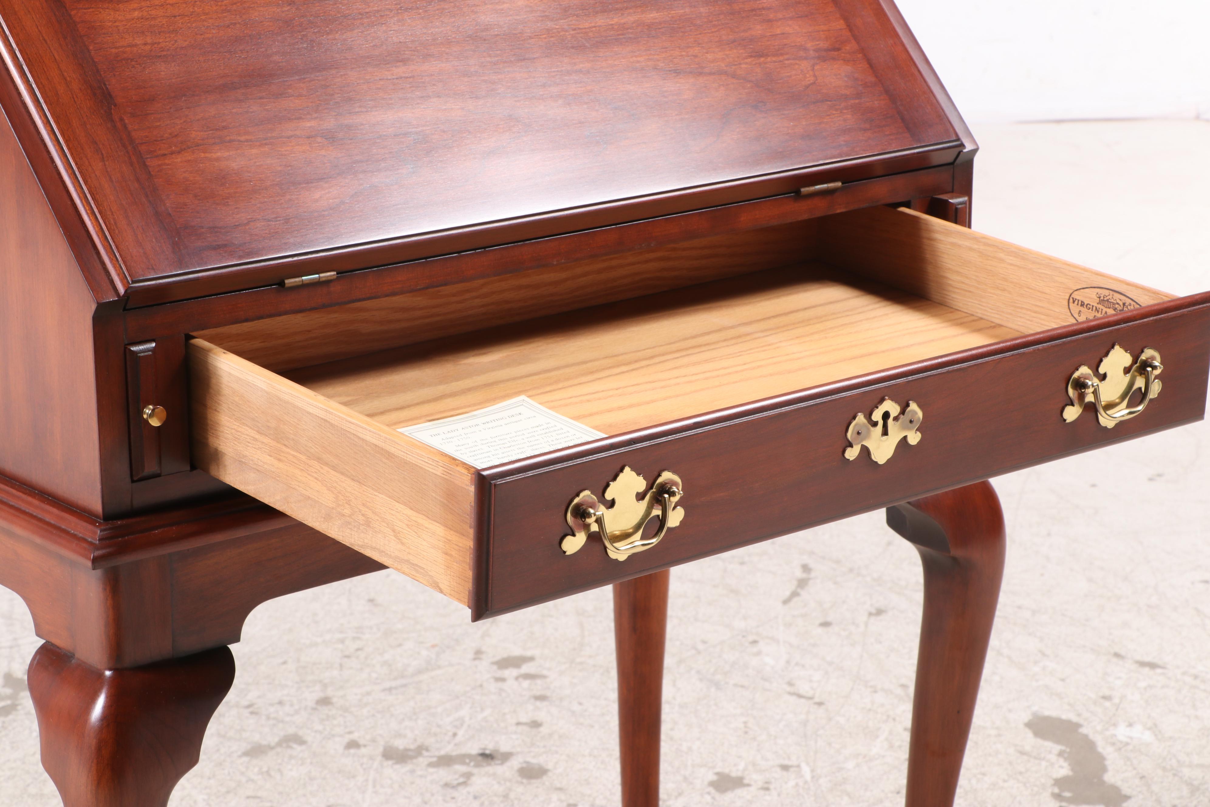 Henkel-Harris "Lady Astor" Queen Anne Style Cherrywood Slant-Front Desk