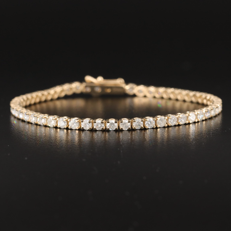 Israeli 14K Gold 4.50 CTW Diamond Line Bracelet