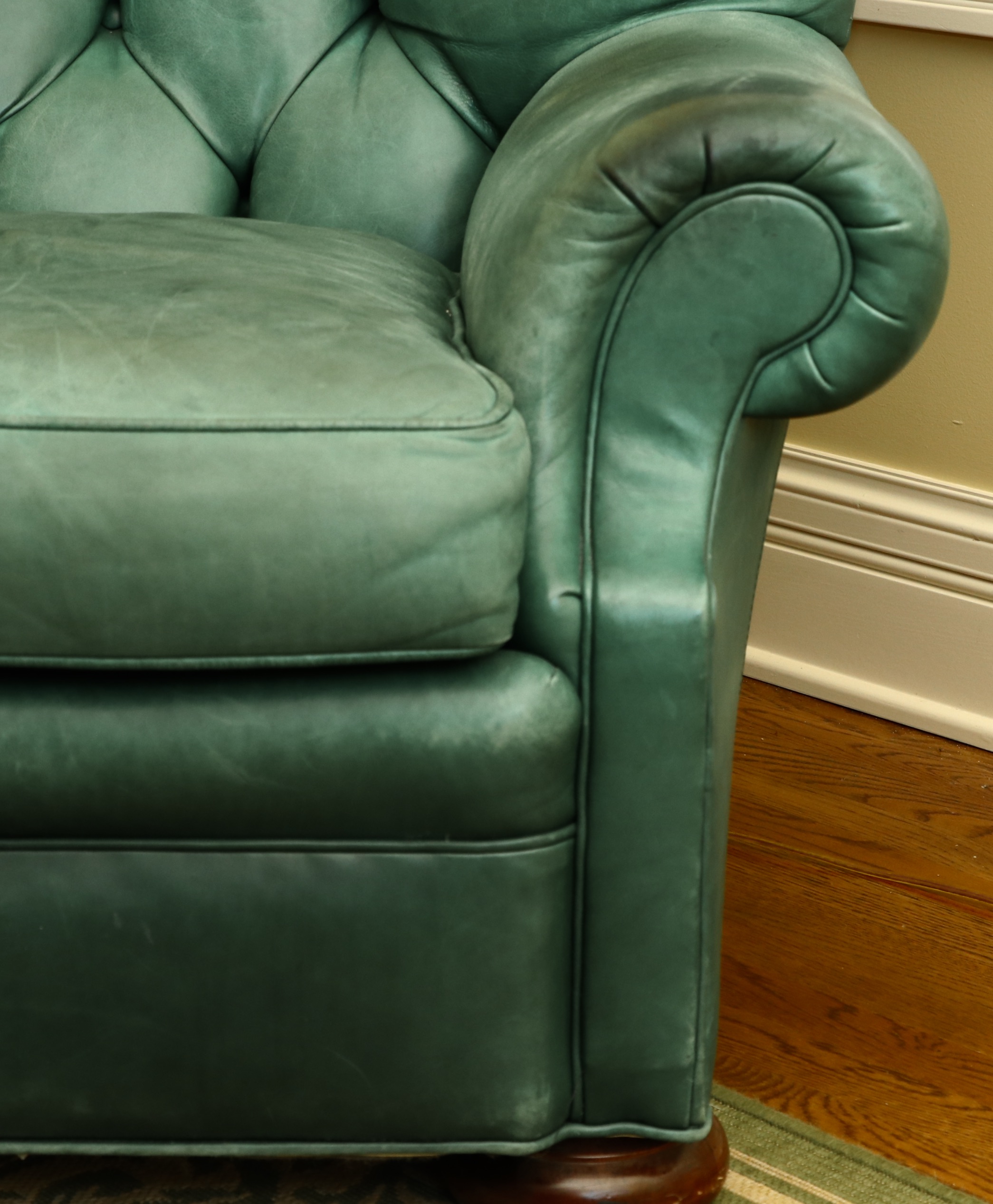 Whittemore-Sherrill Tufted Back Leather Poet's Chair and Ottoman