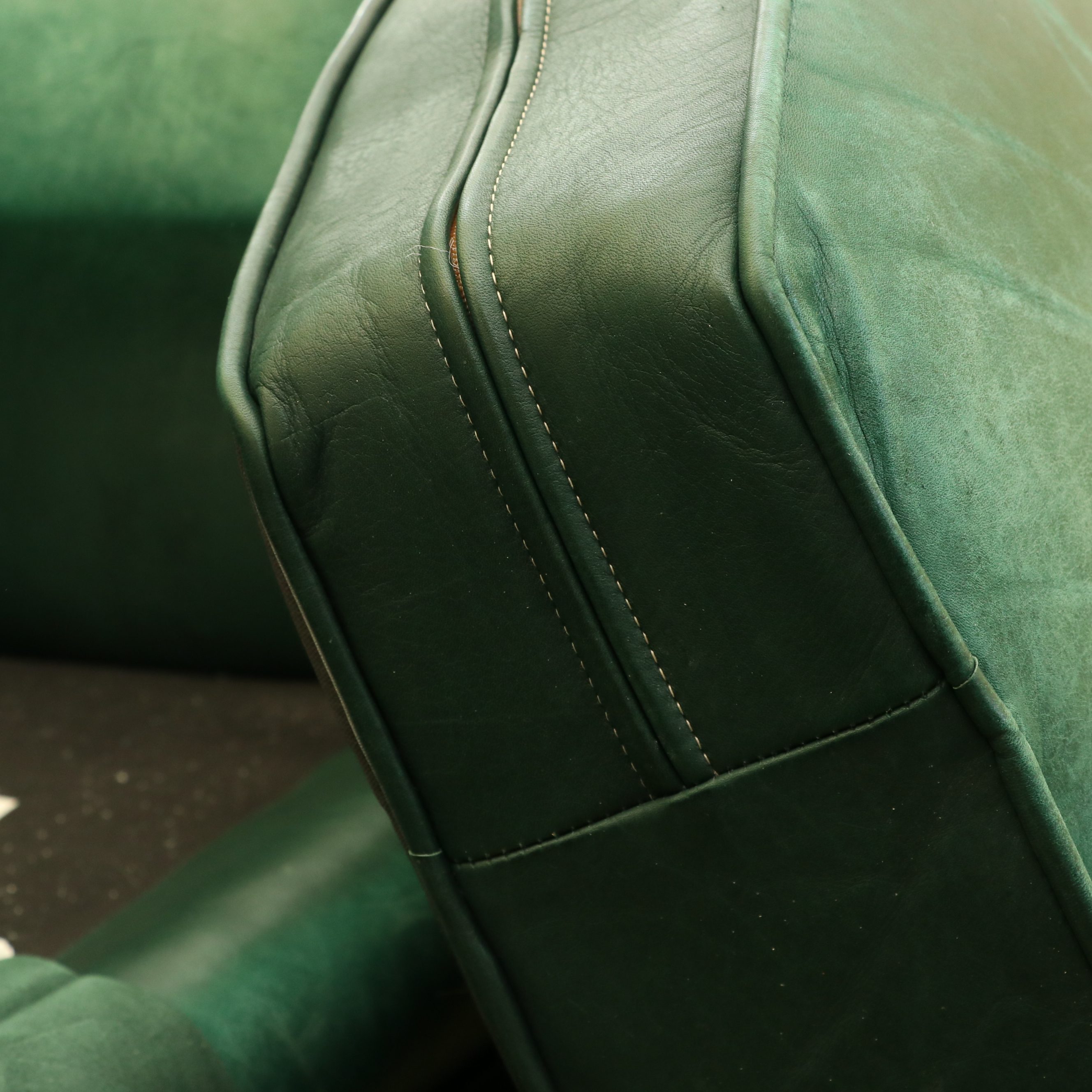 Whittemore-Sherrill Tufted Back Leather Poet's Chair and Ottoman