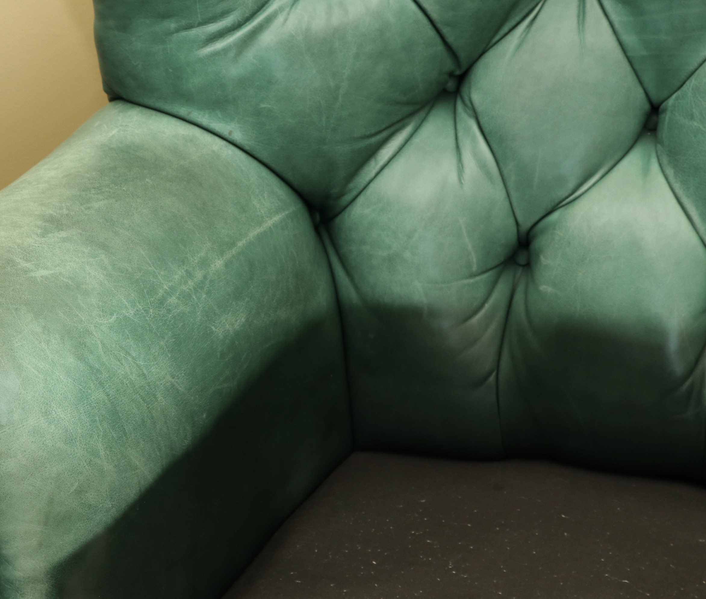 Whittemore-Sherrill Tufted Back Leather Poet's Chair and Ottoman