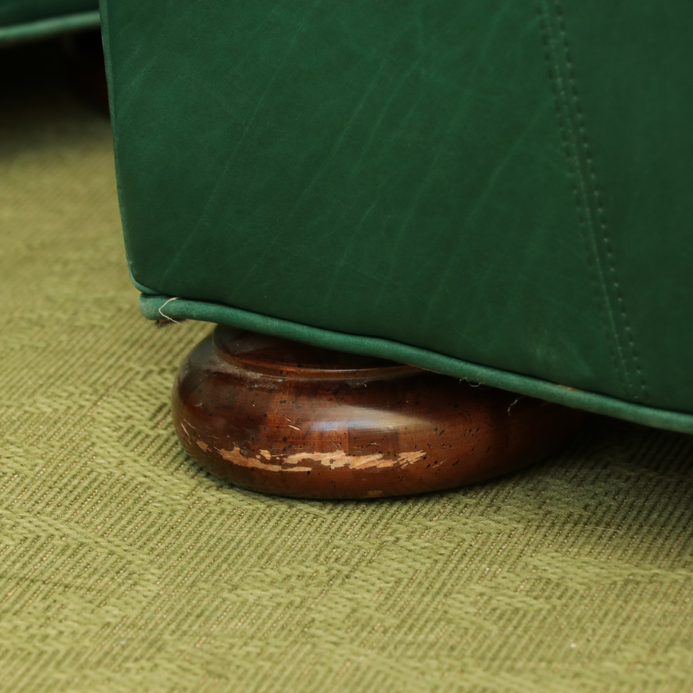 Whittemore-Sherrill Tufted Back Leather Poet's Chair and Ottoman