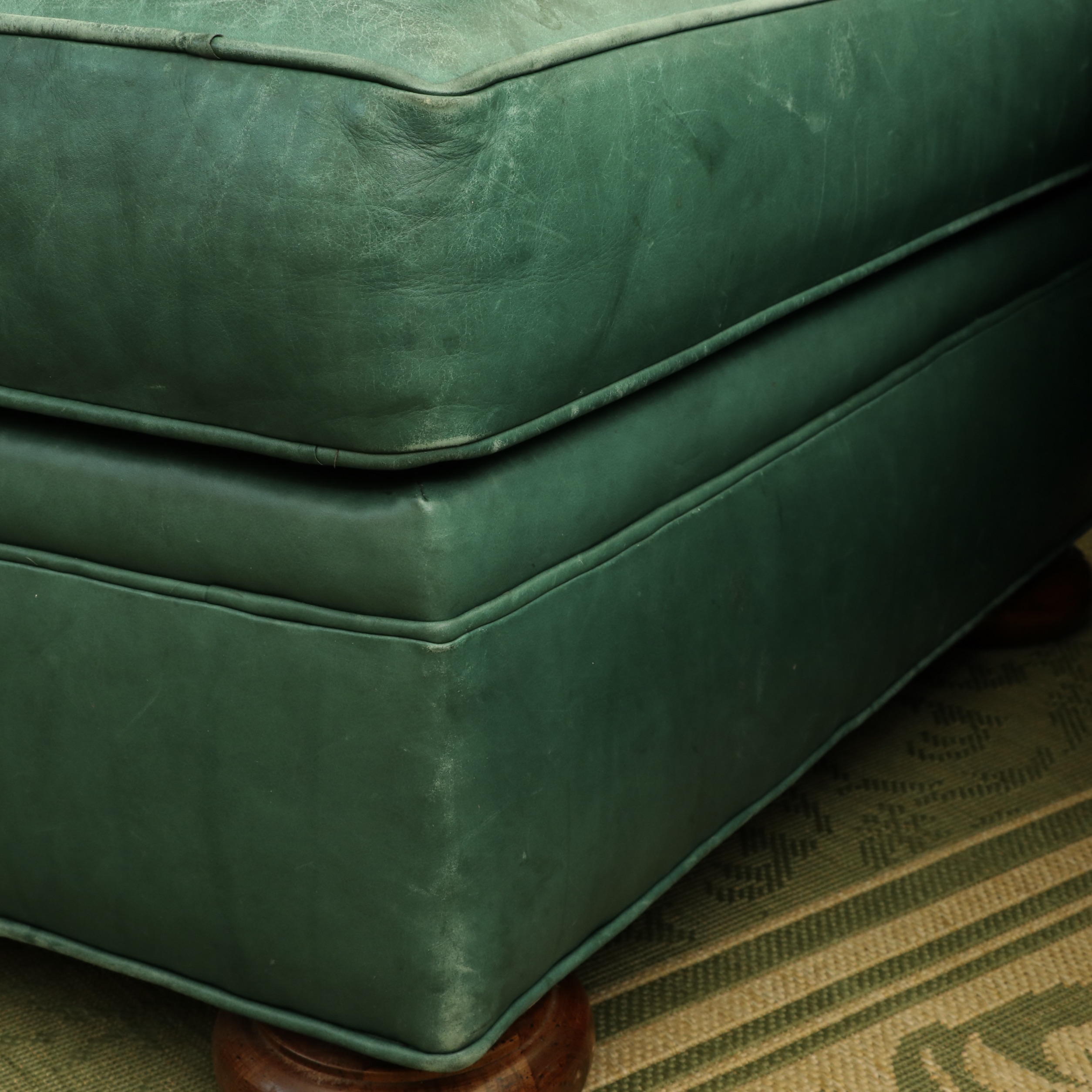 Whittemore-Sherrill Tufted Back Leather Poet's Chair and Ottoman