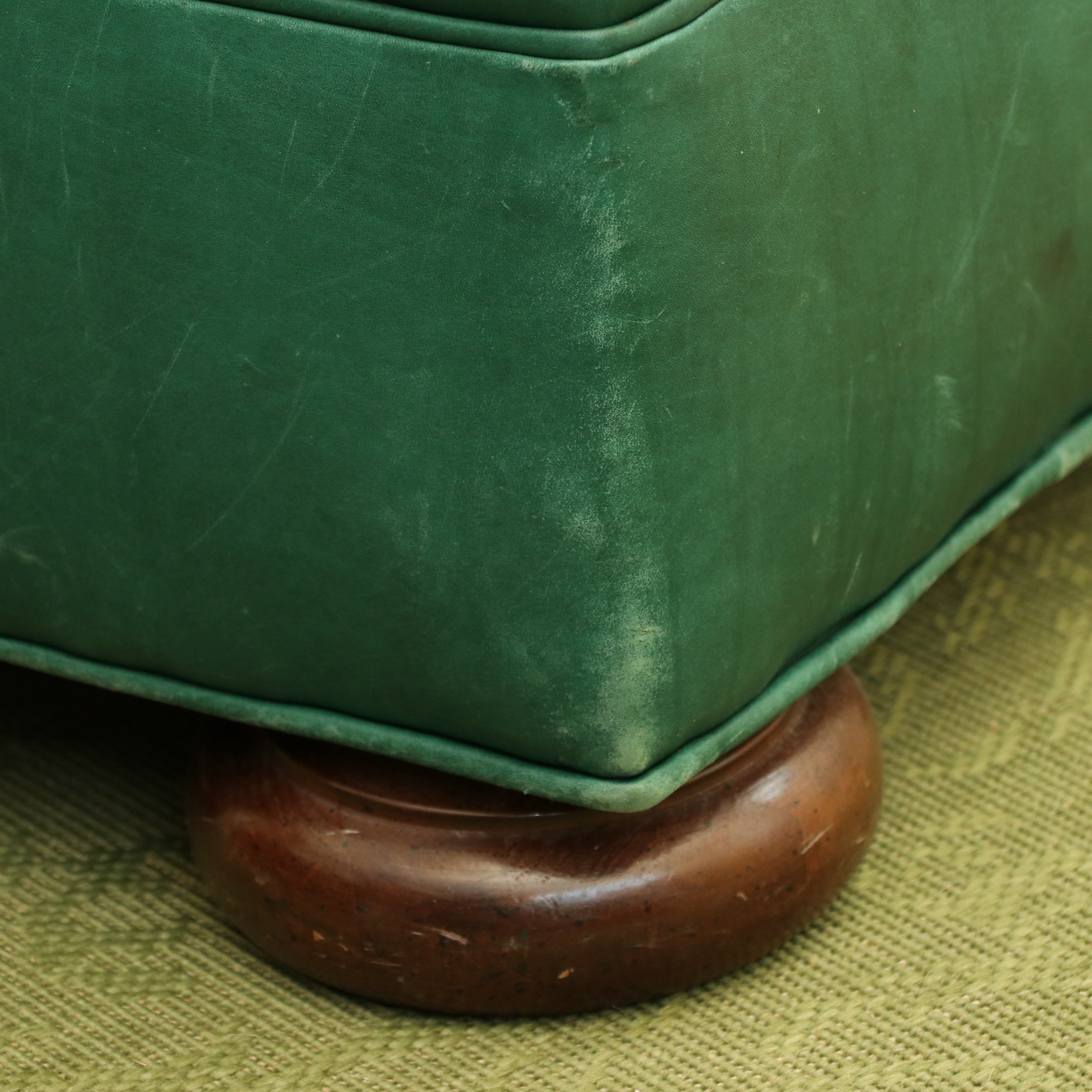 Whittemore-Sherrill Tufted Back Leather Poet's Chair and Ottoman