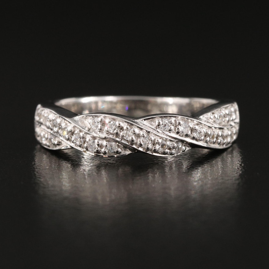 Sterling Silver and Topaz Braided Band