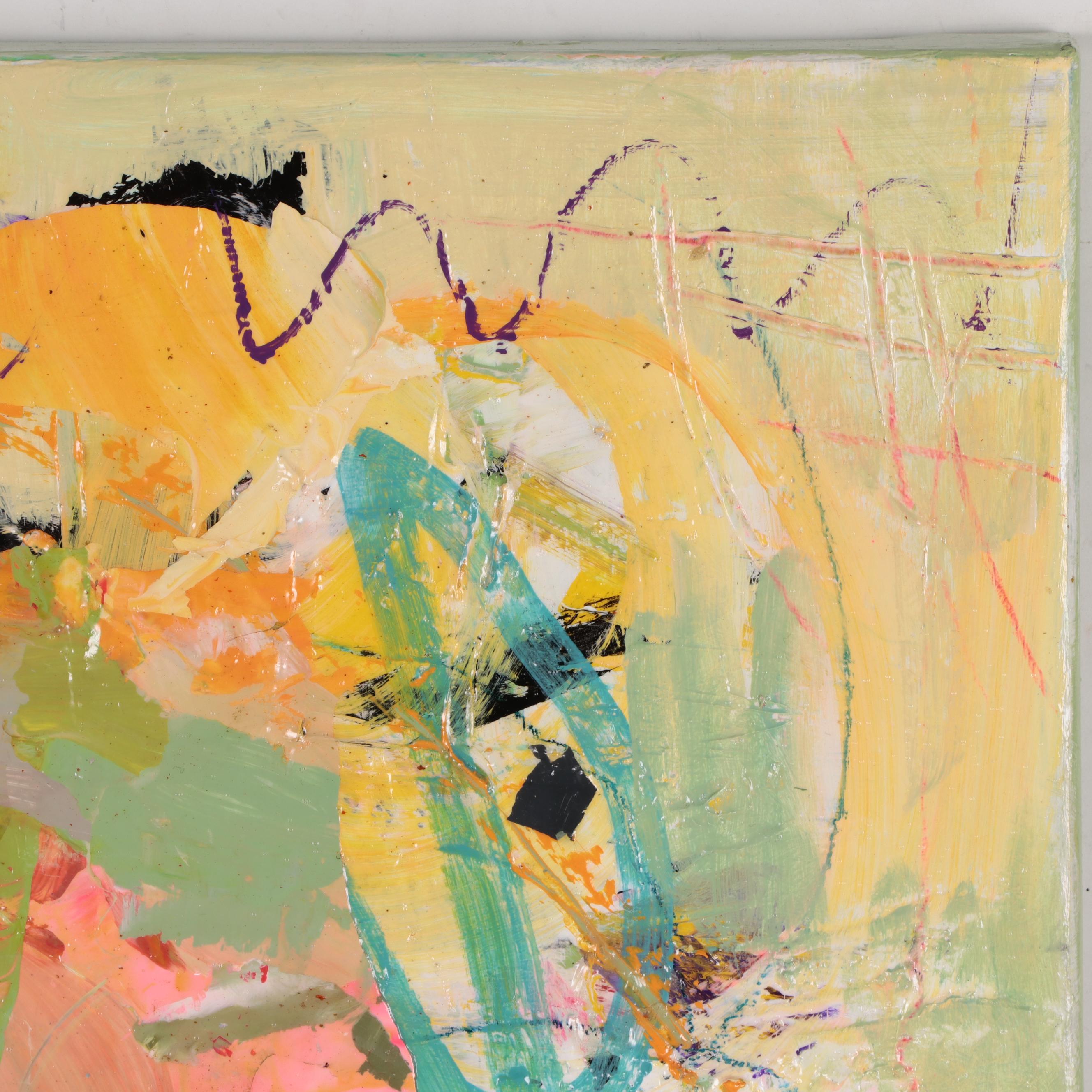 Susan Crew Mixed Media Painting "Octopus Garden Happy Hour," 21st Century