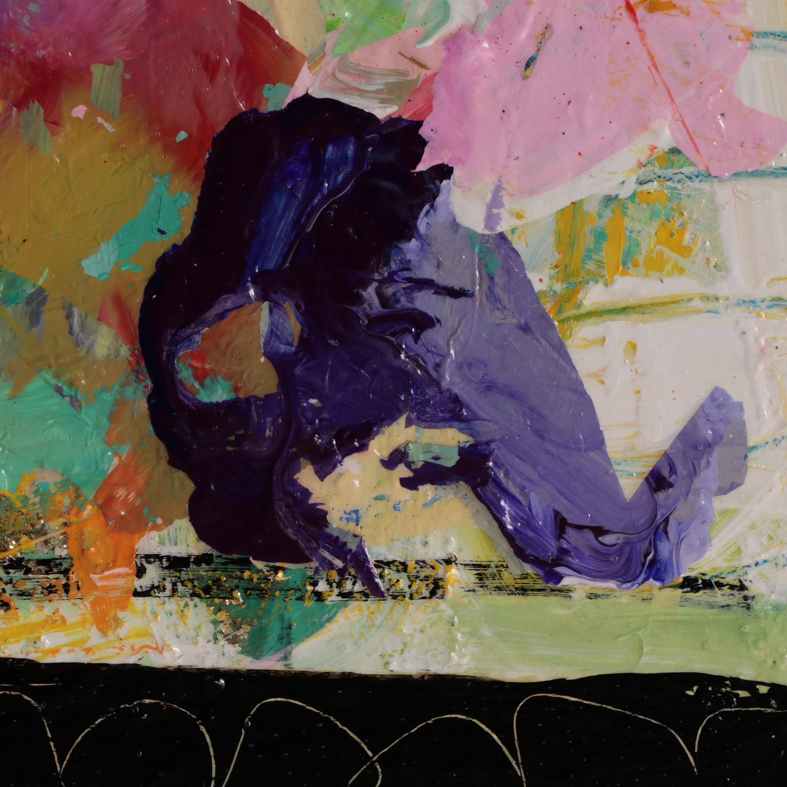 Susan Crew Mixed Media Painting "Octopus Garden Happy Hour," 21st Century