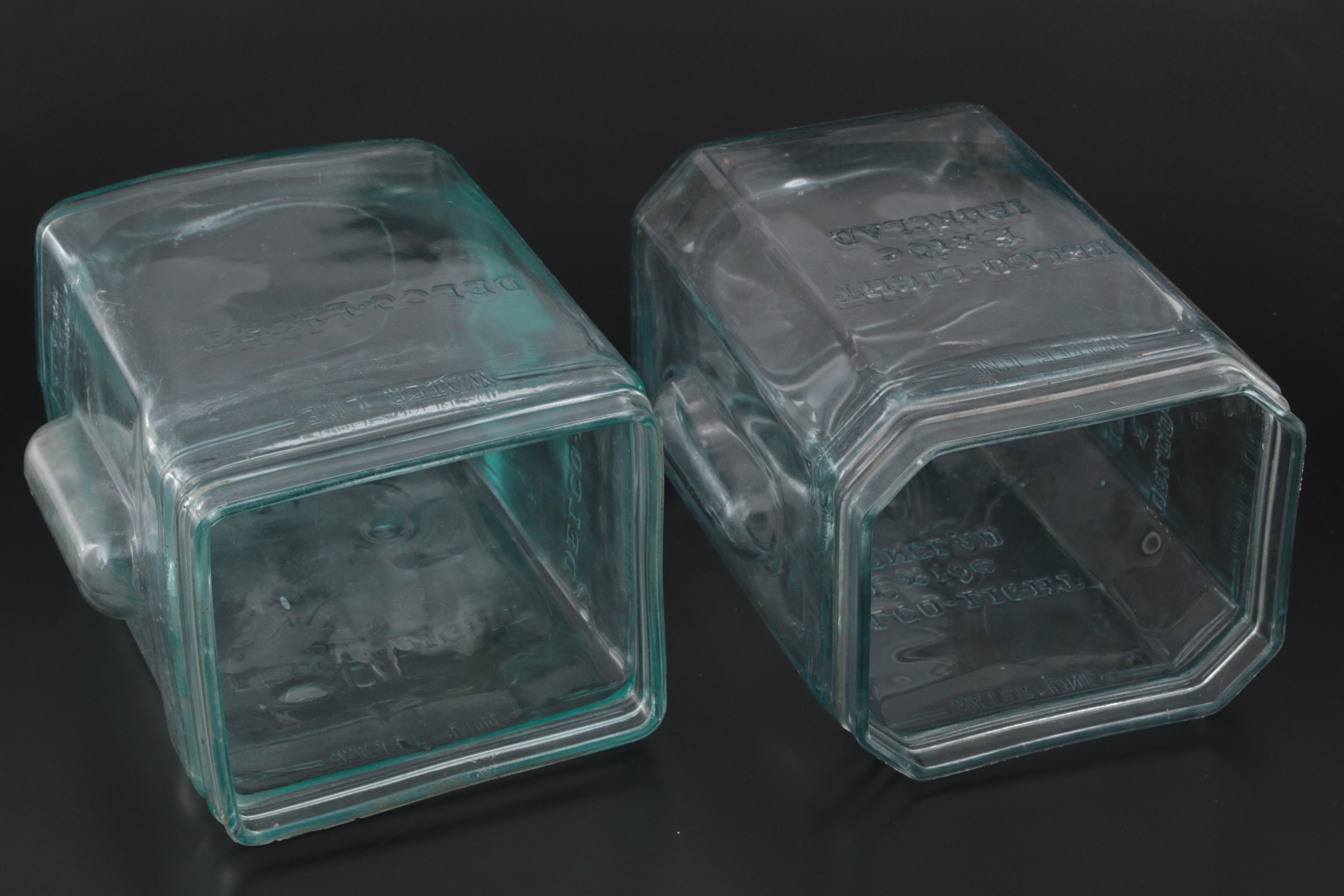 Delco-Light Exide Ironclad Aqua Glass Battery Jars, Early/Mid 20th Century