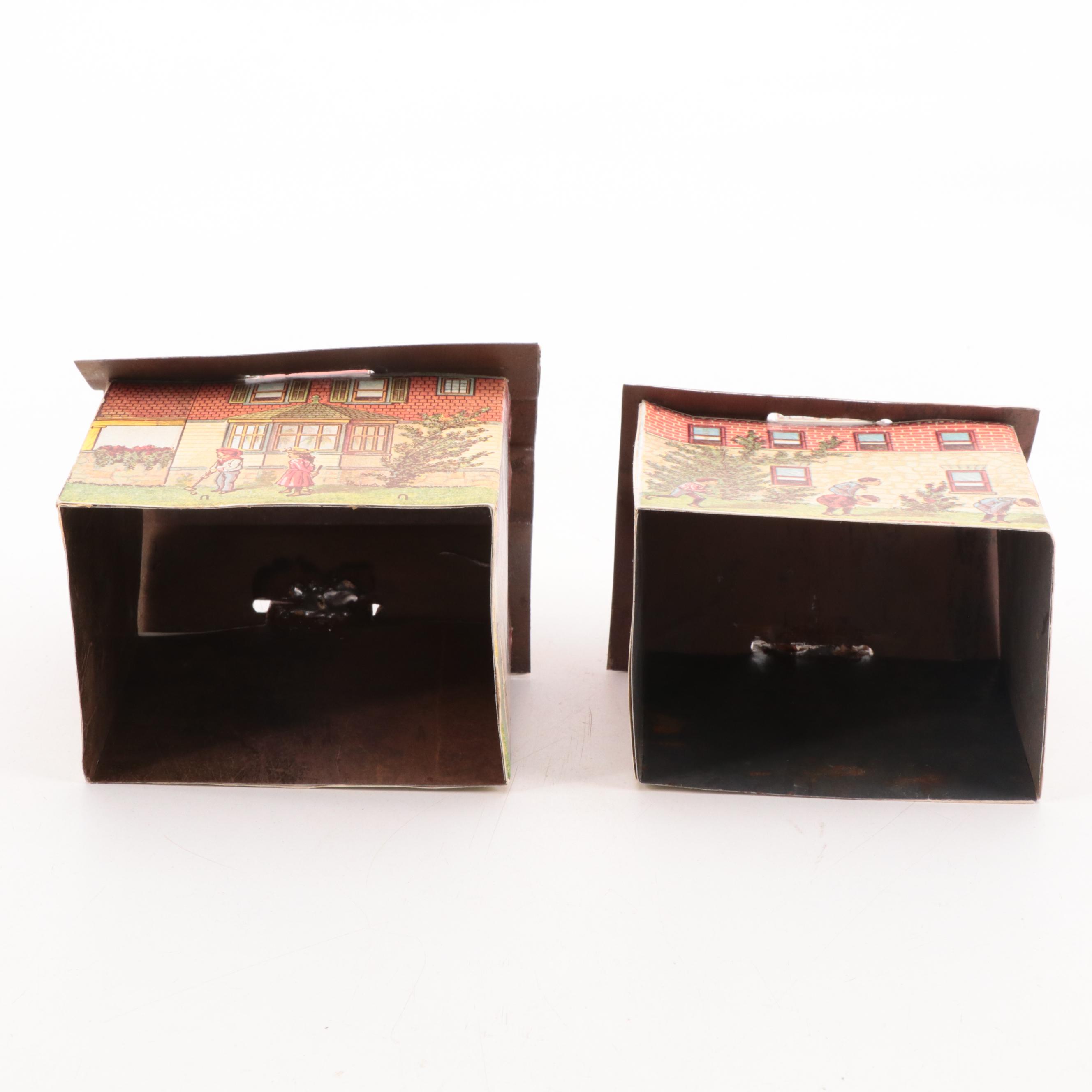 McLoughlin Bros "Pretty Village" Tin and Paper Model Houses, Early 20th Century