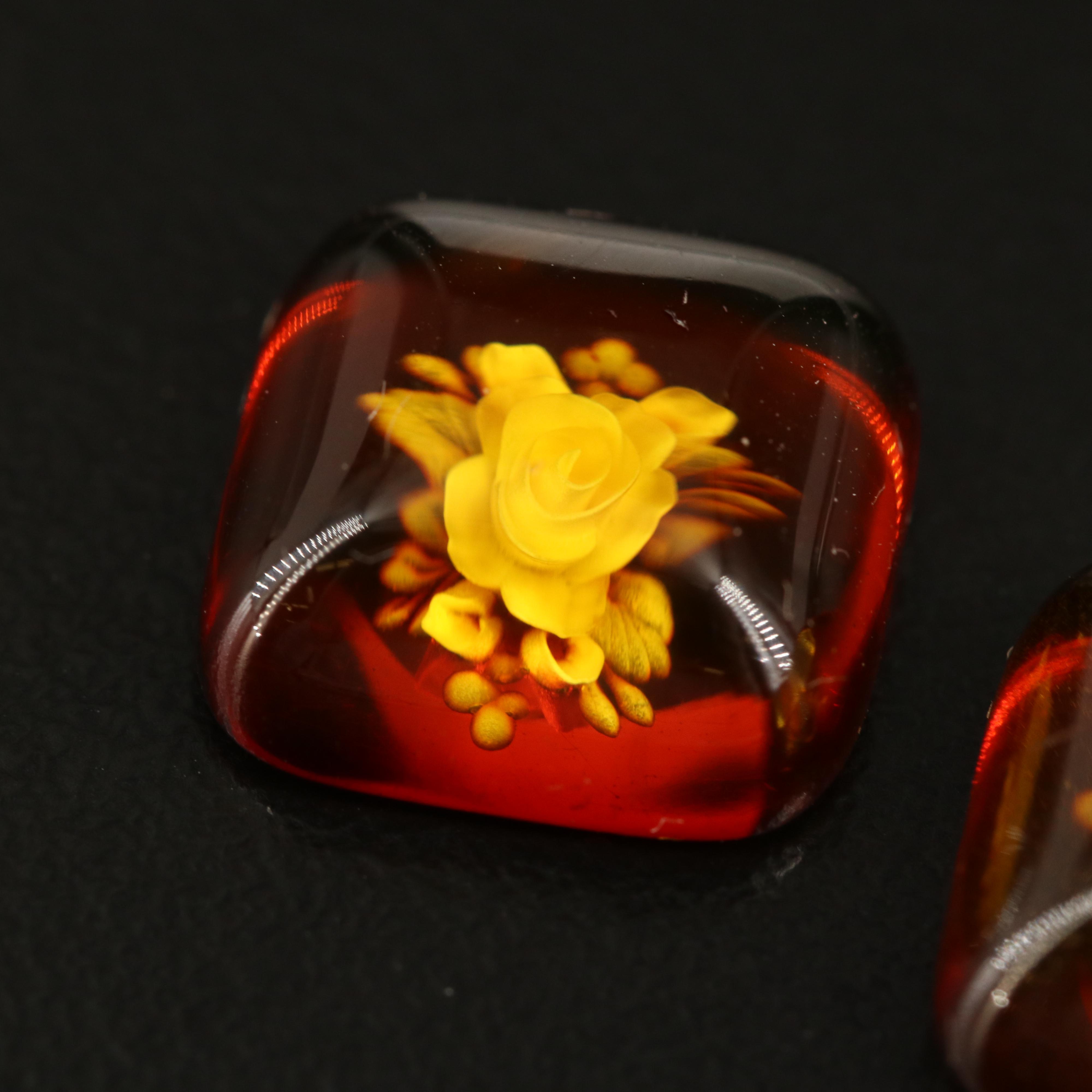 Loose 5.87 CTW Reverse Carved Ambers