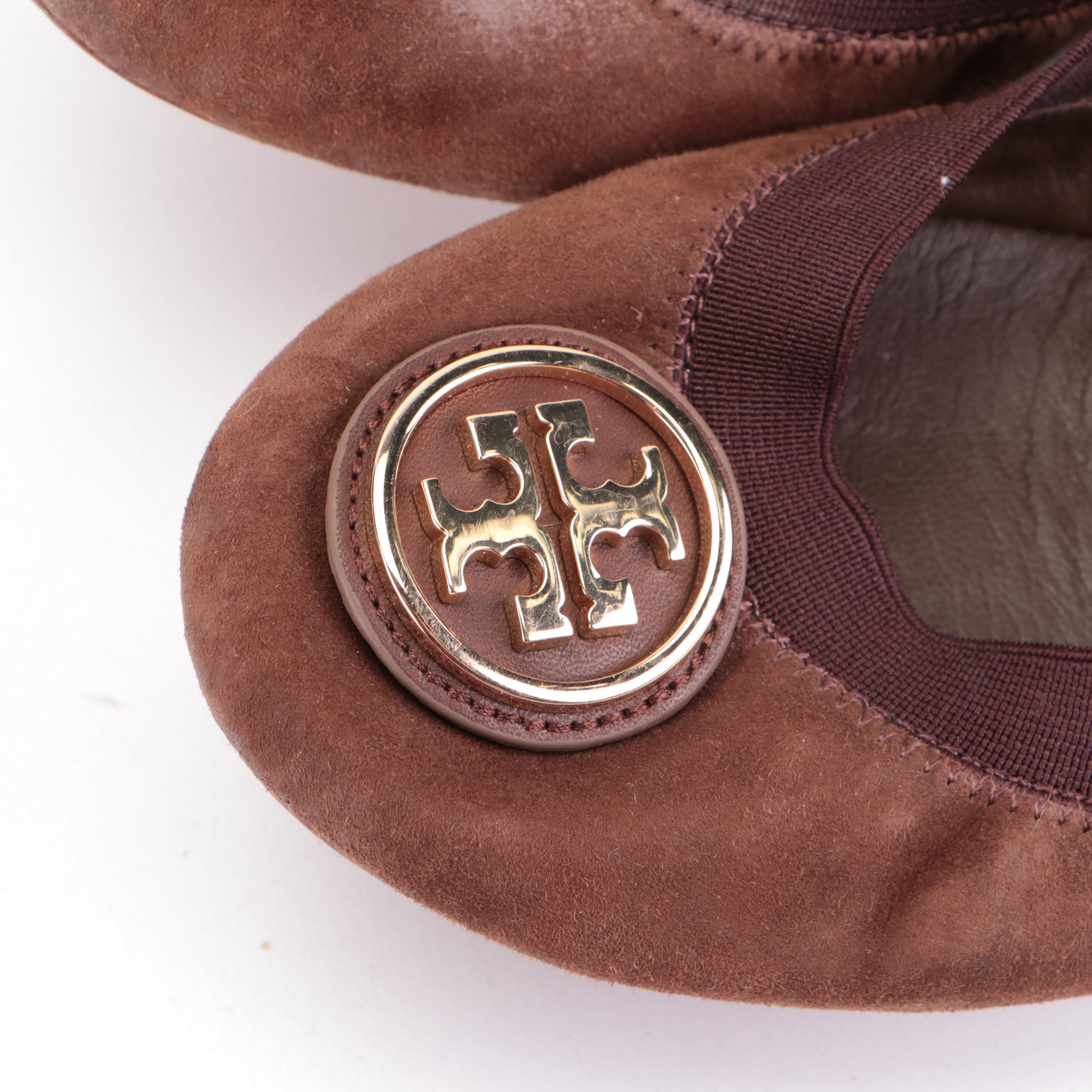 Tory Burch Caroline Flats in Patent Leather and Suede