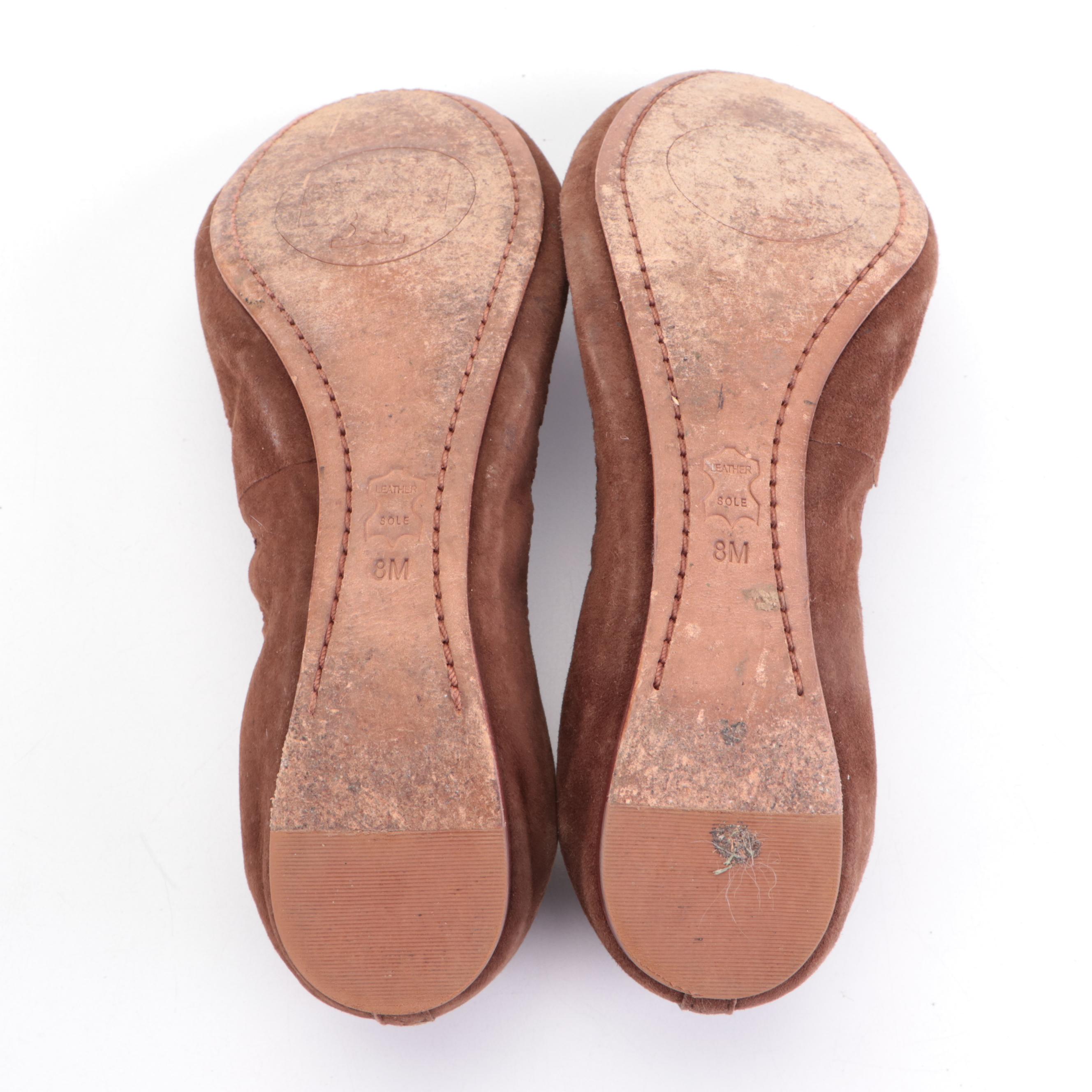 Tory Burch Caroline Flats in Patent Leather and Suede