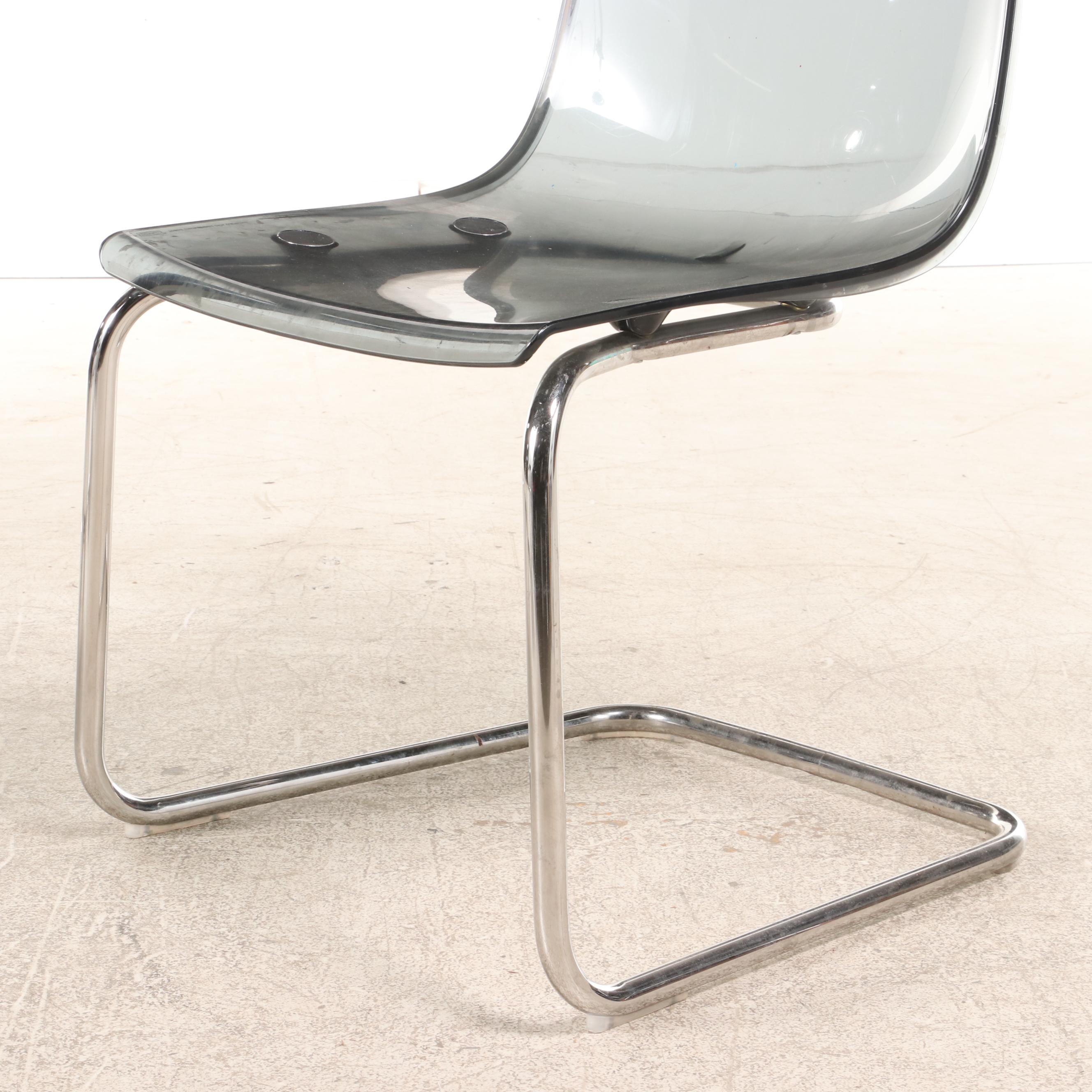 Four Carl Öjerstam for IKEA "Tobias" Steel and Molded Plastic Side Chairs