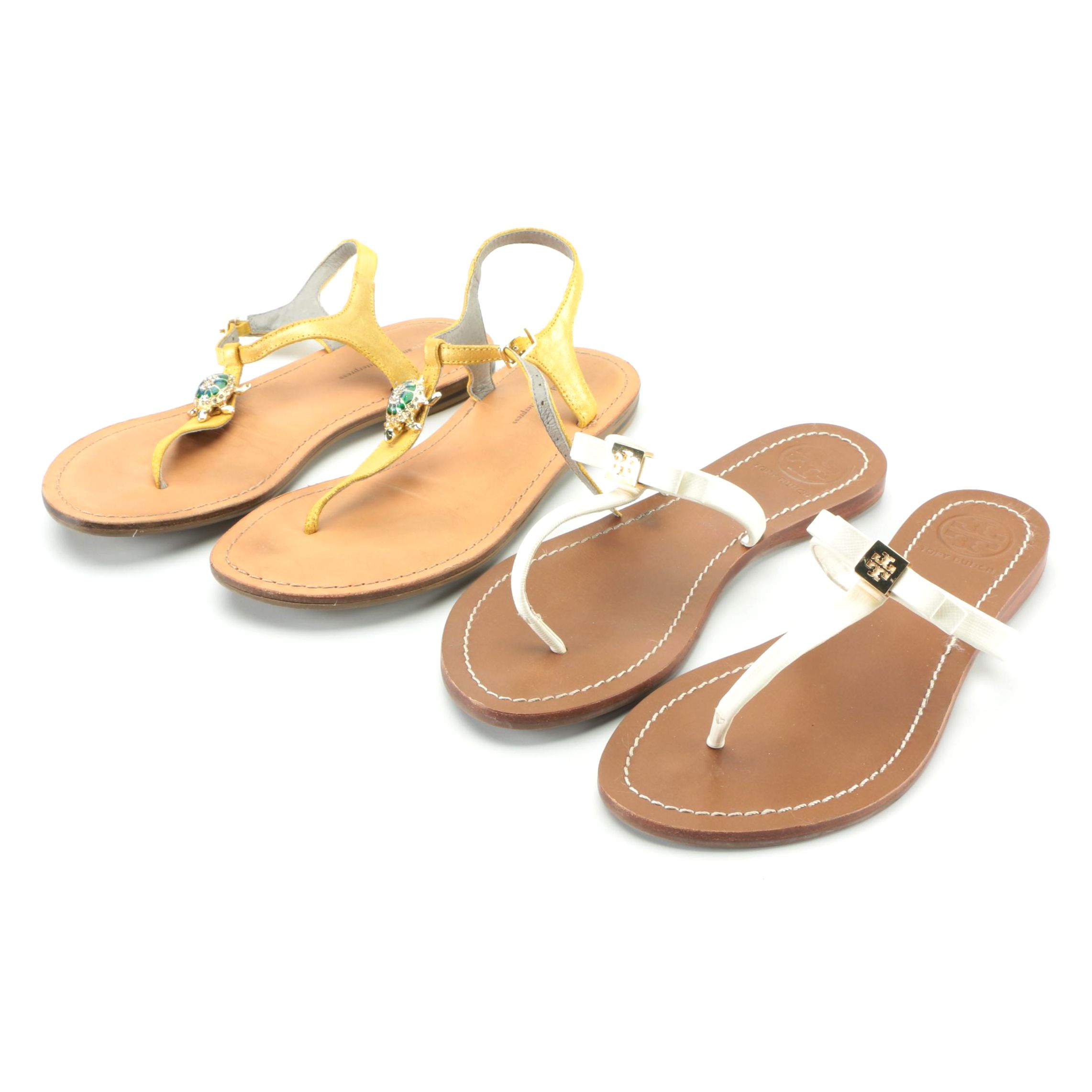 Tory Burch Thong Sandals and Pilcro and the Letterpress Sandals with Turtles
