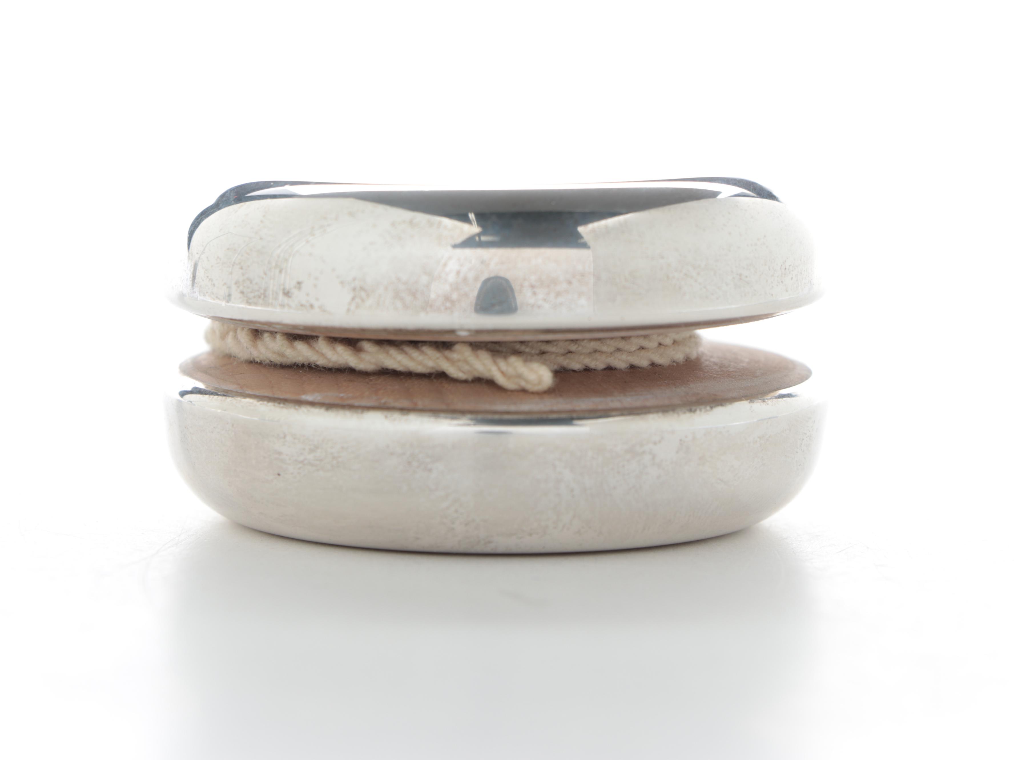 Tiffany & Co. Sterling Yo-Yo, Engraved "Pete & Pete 1993" with Anti-Tarnish Bag