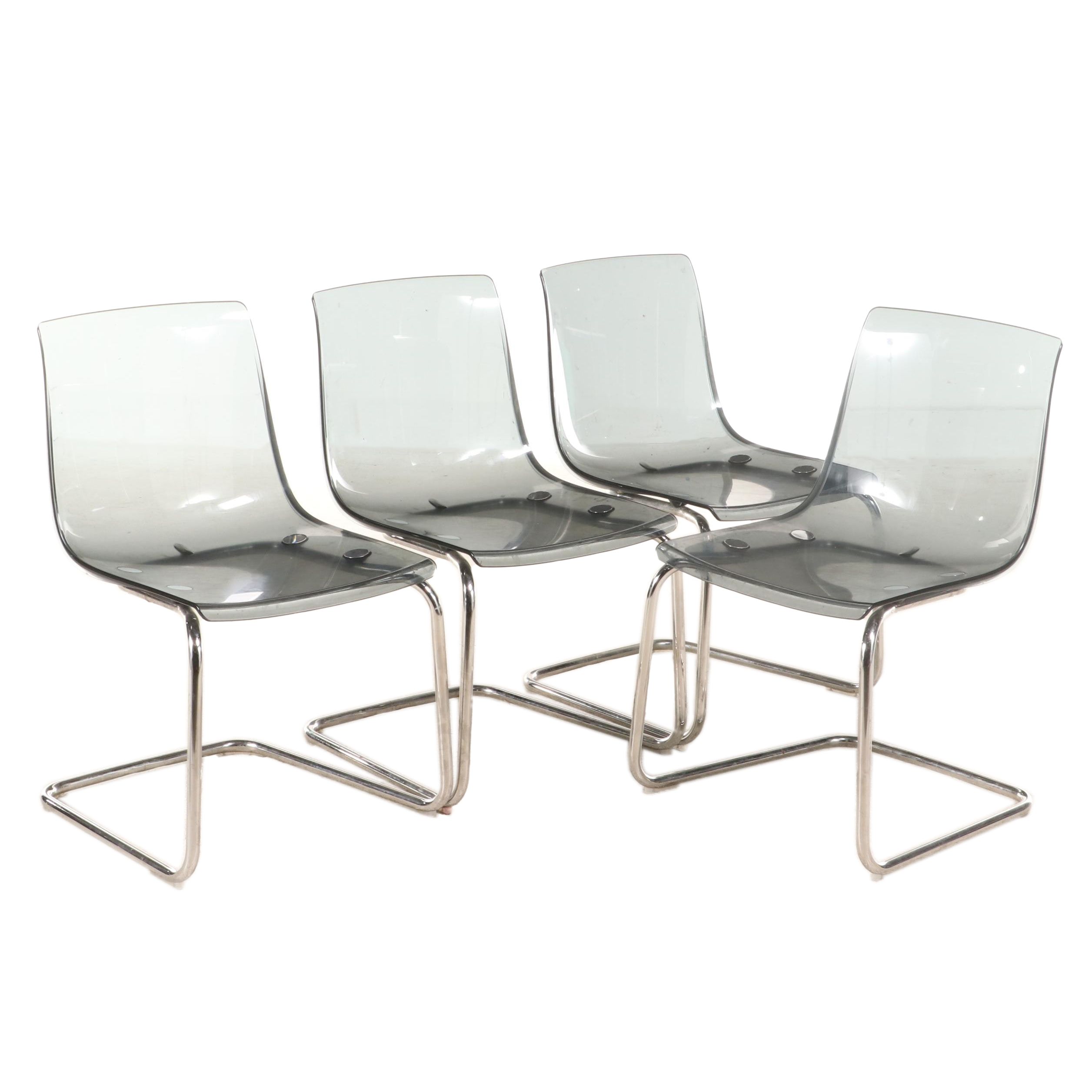 Four Carl Öjerstam for IKEA "Tobias" Steel and Molded Plastic Side Chairs