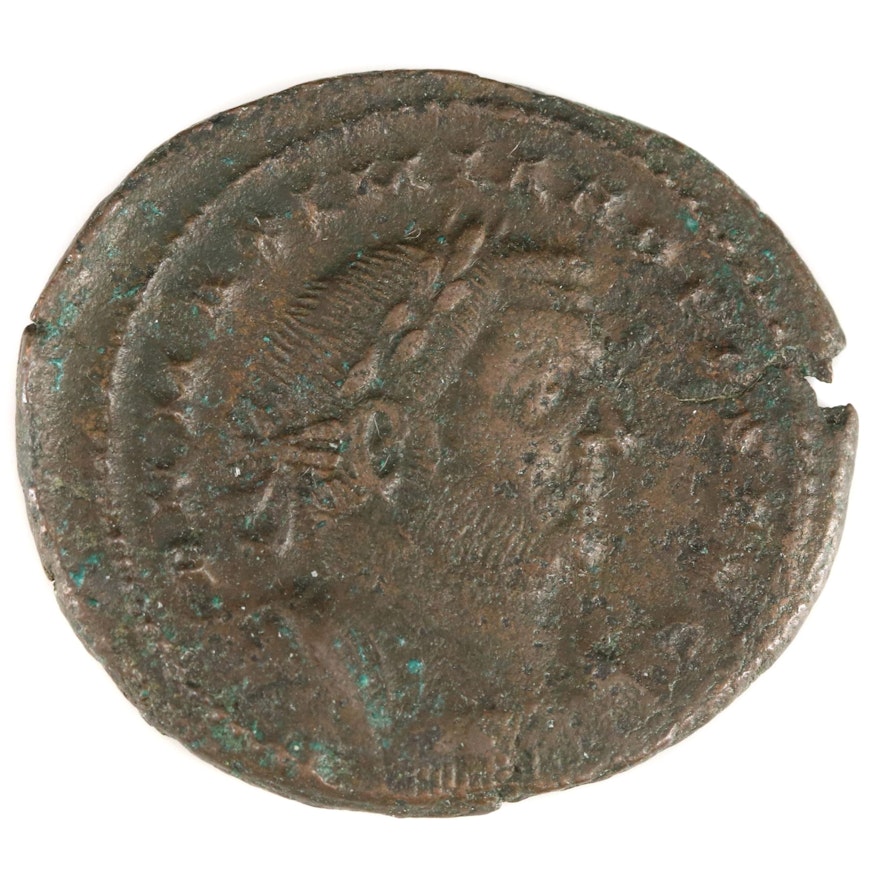 Ancient Roman Maximianus Bronze Follis, ca. 307 AD