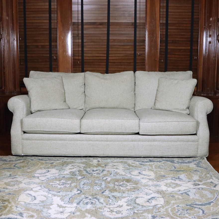 Arhaus Three-Seat Upholstered Sofa with Rolled Arms