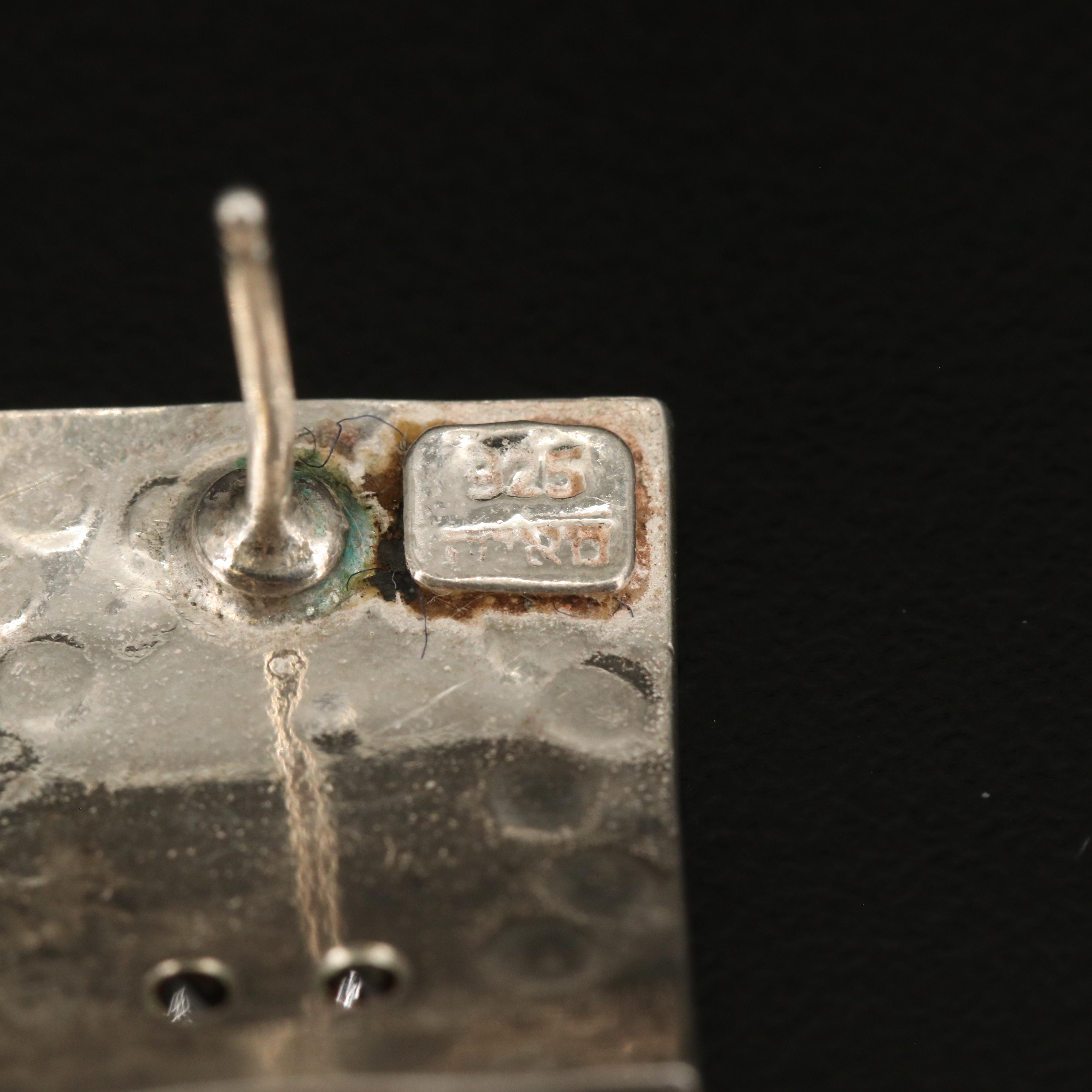 Sterling Garnet Panel Bracelet and Earring Set