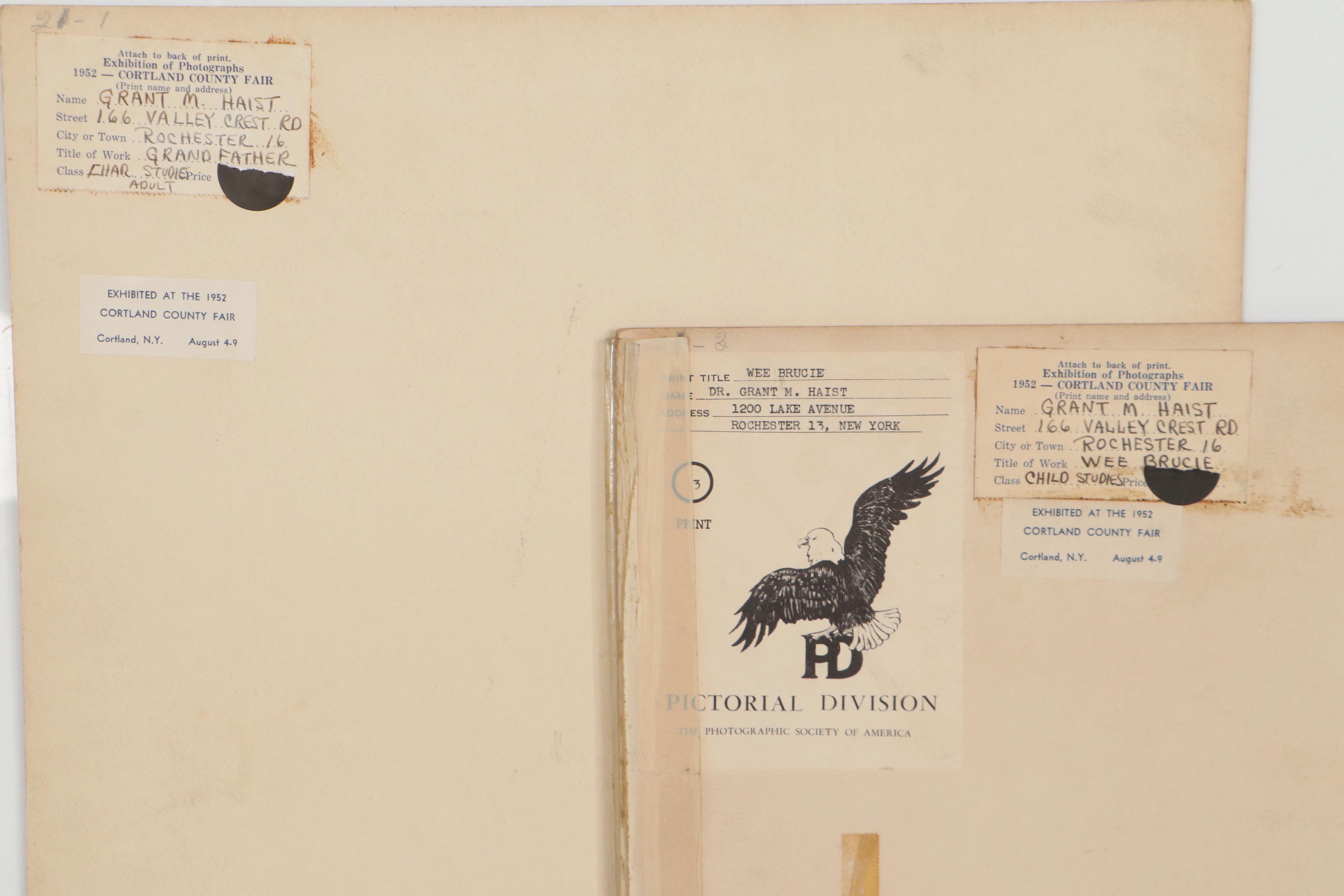 Grant Haist Silver Gelatin Photographs "Grandfather" and "Wee Brucie"