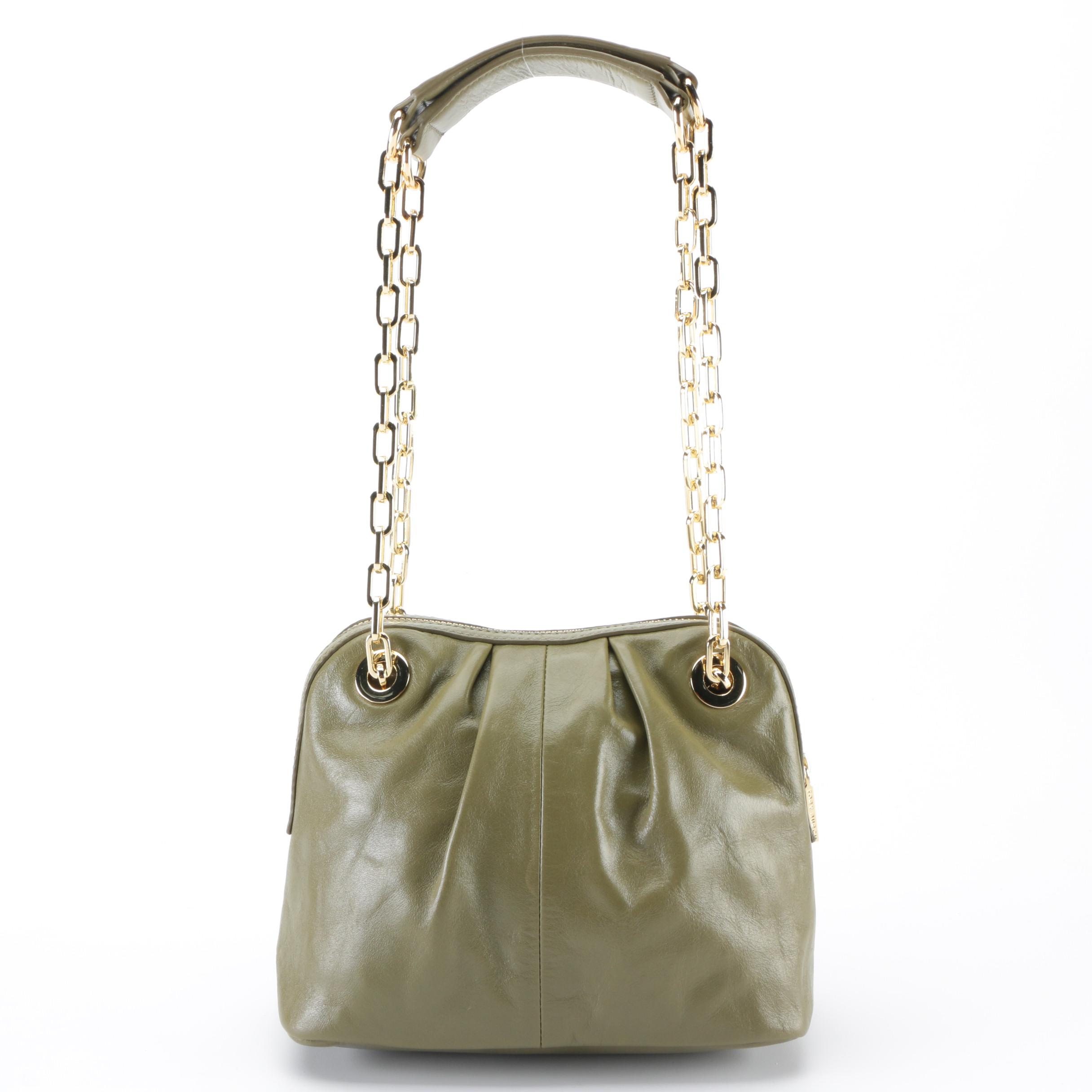 Tory Burch Dena Mini Shoulder Bag in Khaki Green Leather