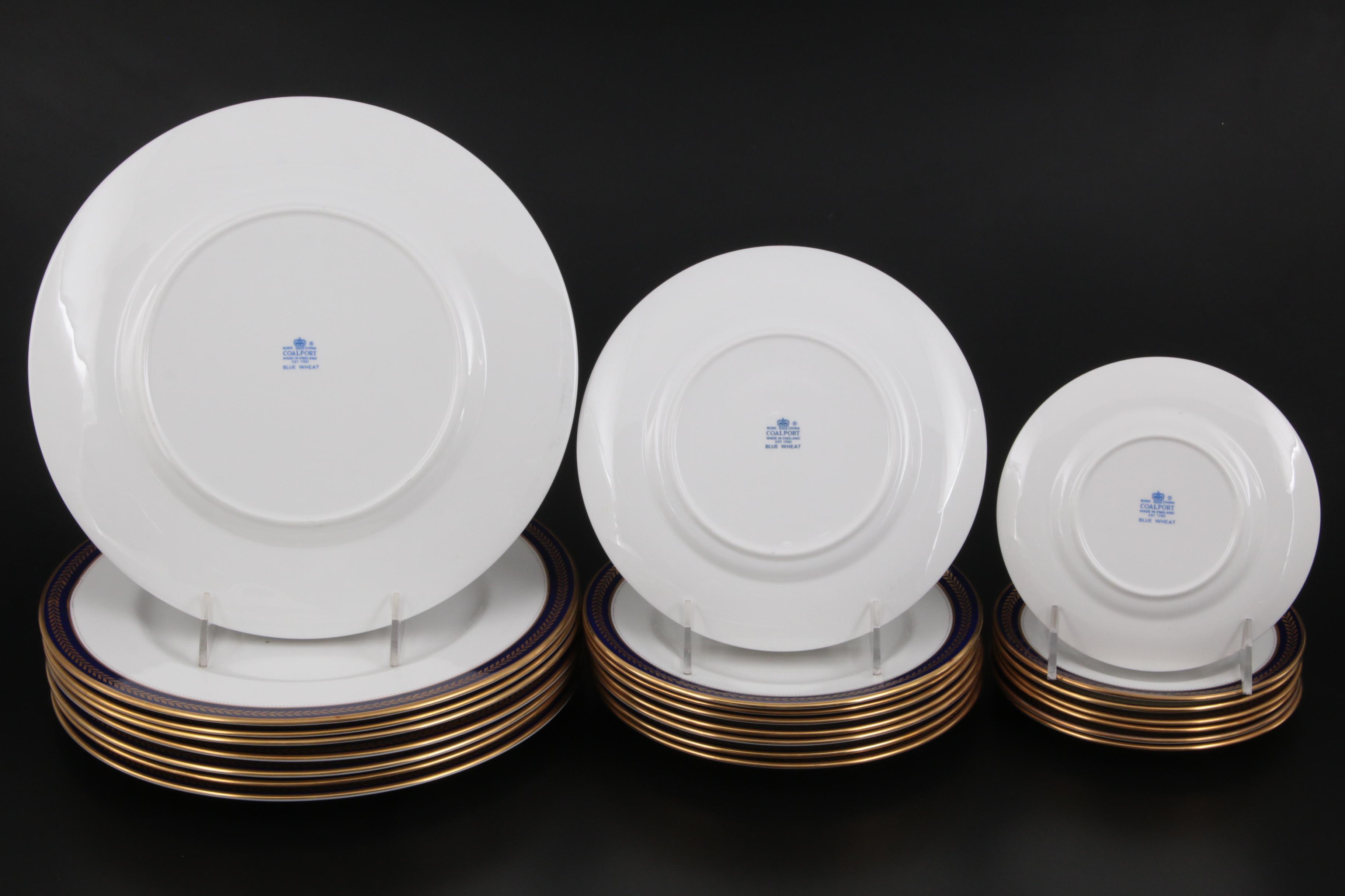 Coalport "Blue Wheat" Bone China Dinnerware and Serveware, 1972-1993