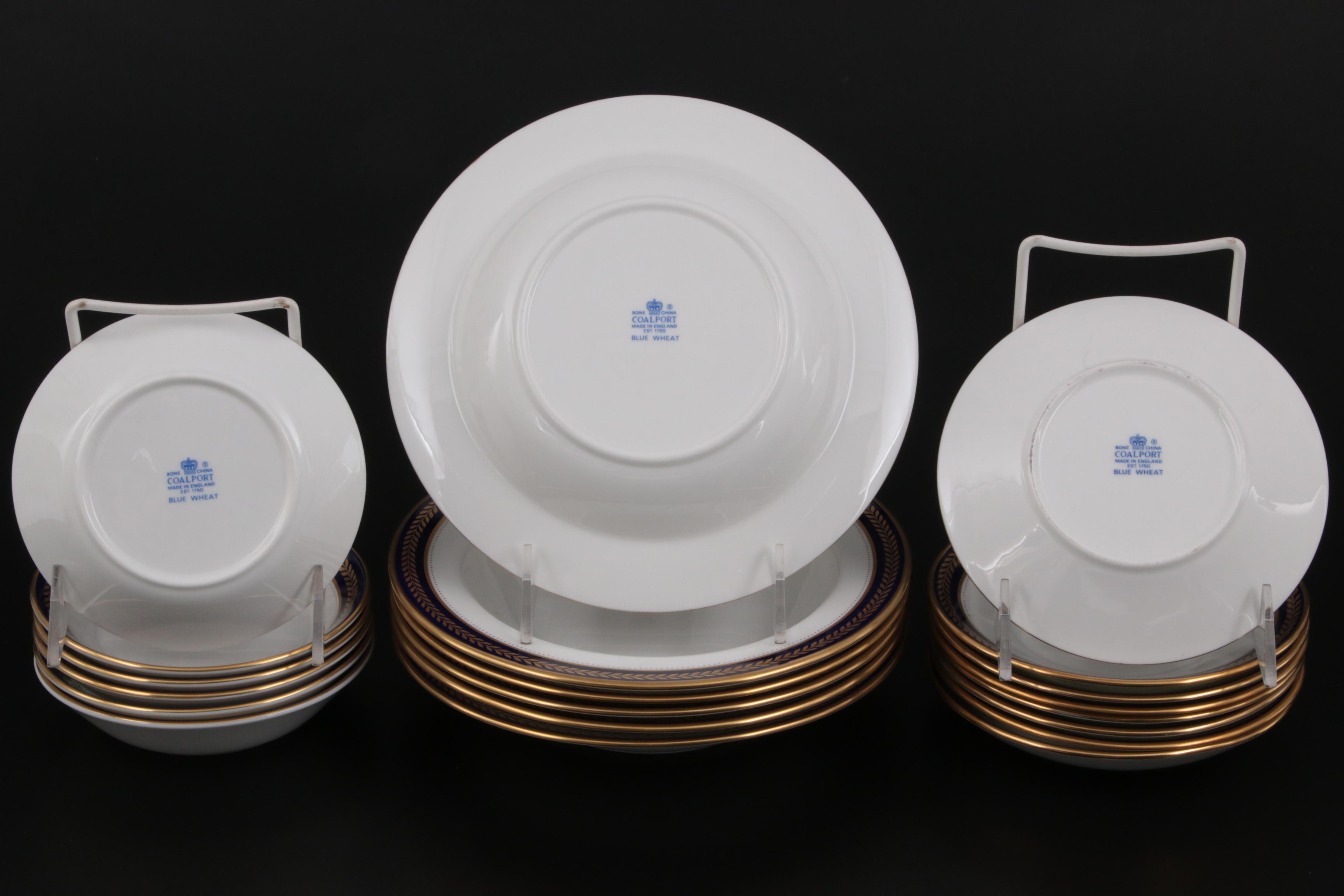 Coalport "Blue Wheat" Bone China Dinnerware and Serveware, 1972-1993