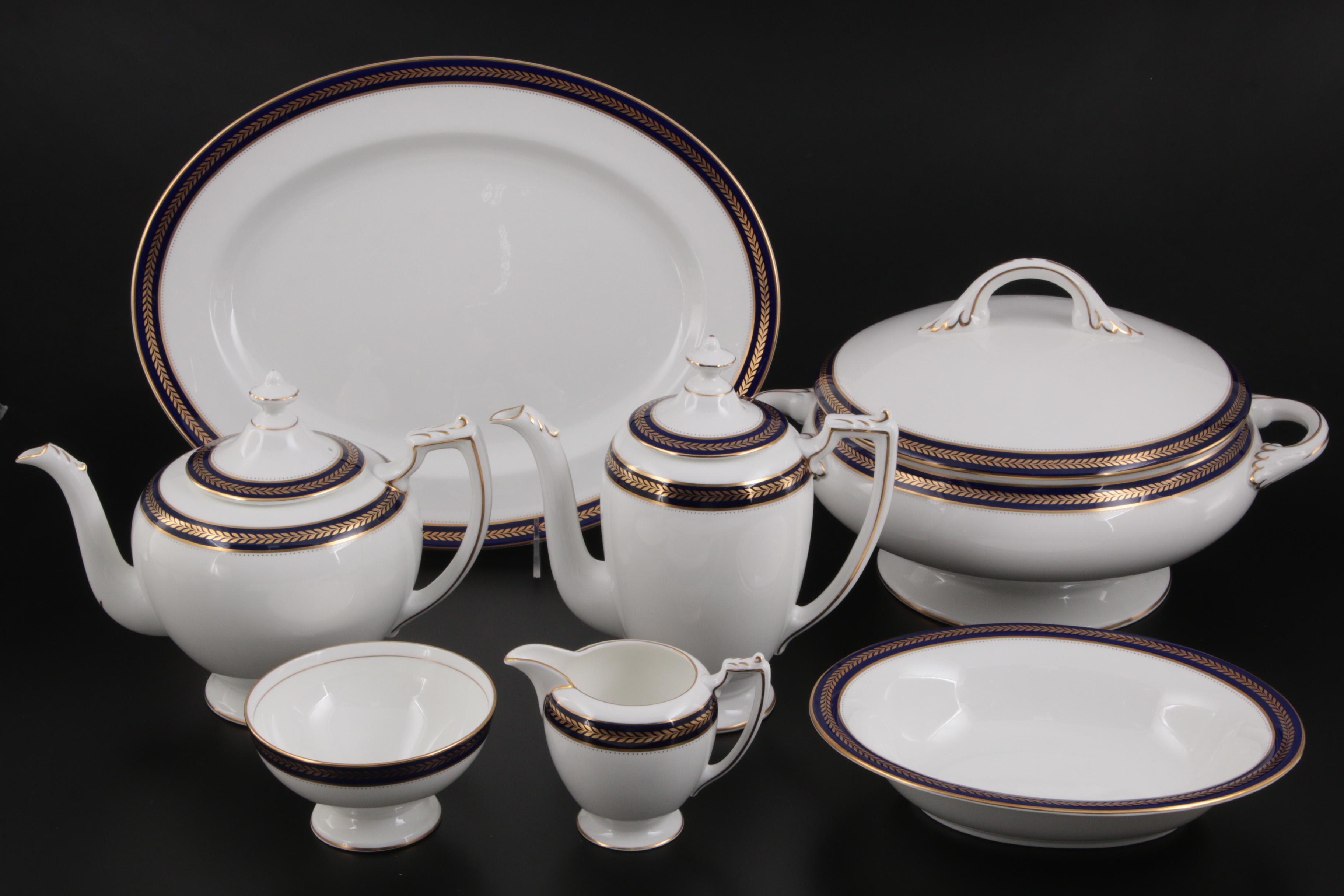 Coalport "Blue Wheat" Bone China Dinnerware and Serveware, 1972-1993