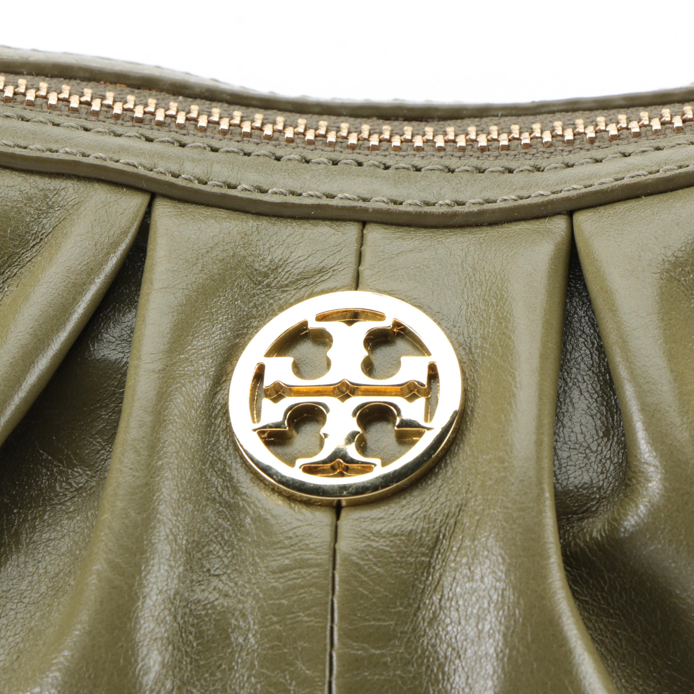 Tory Burch Dena Mini Shoulder Bag in Khaki Green Leather