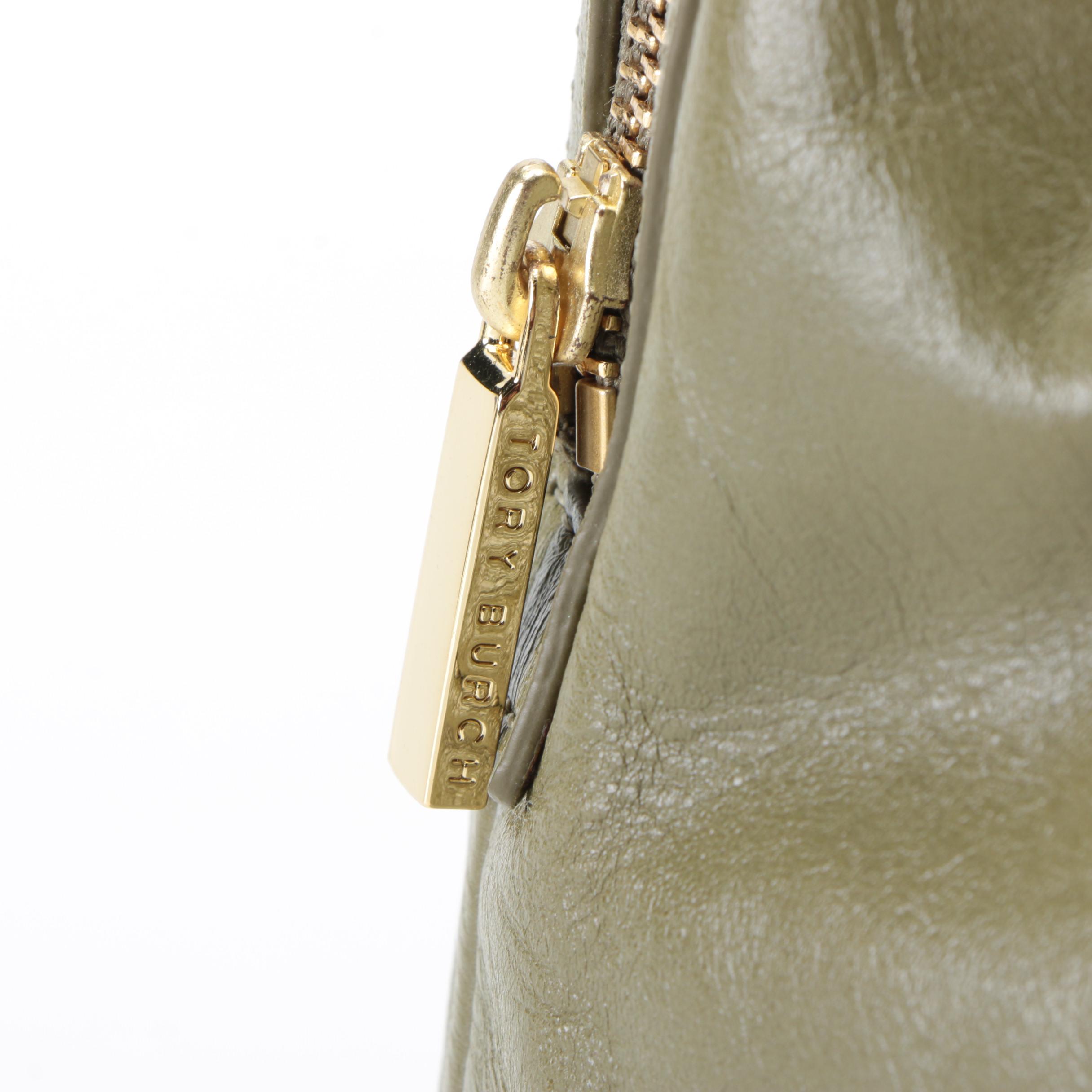 Tory Burch Dena Mini Shoulder Bag in Khaki Green Leather