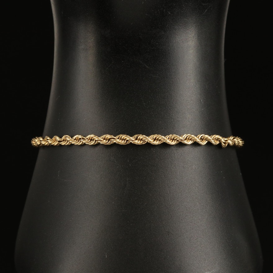 14K Rope Chain Bracelet