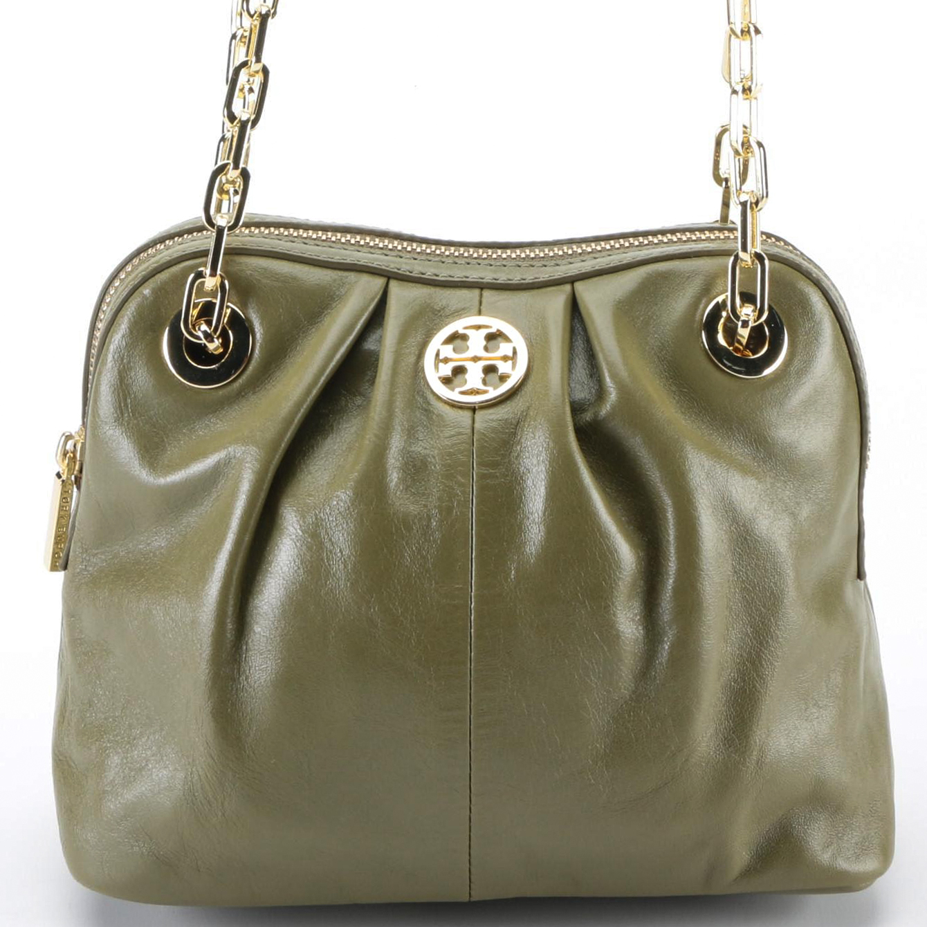Tory Burch Dena Mini Shoulder Bag in Khaki Green Leather