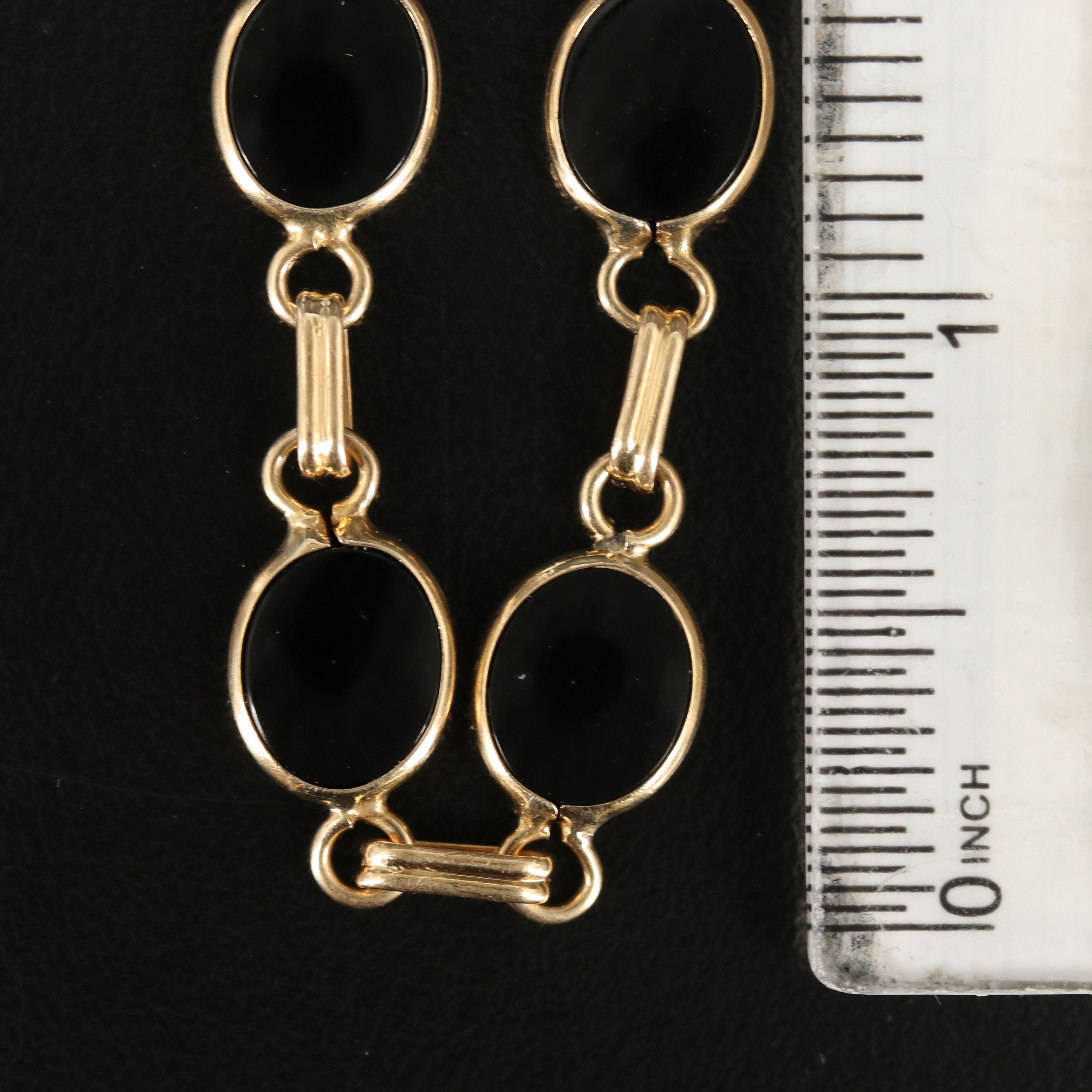 14K Black Onyx Link Bracelet