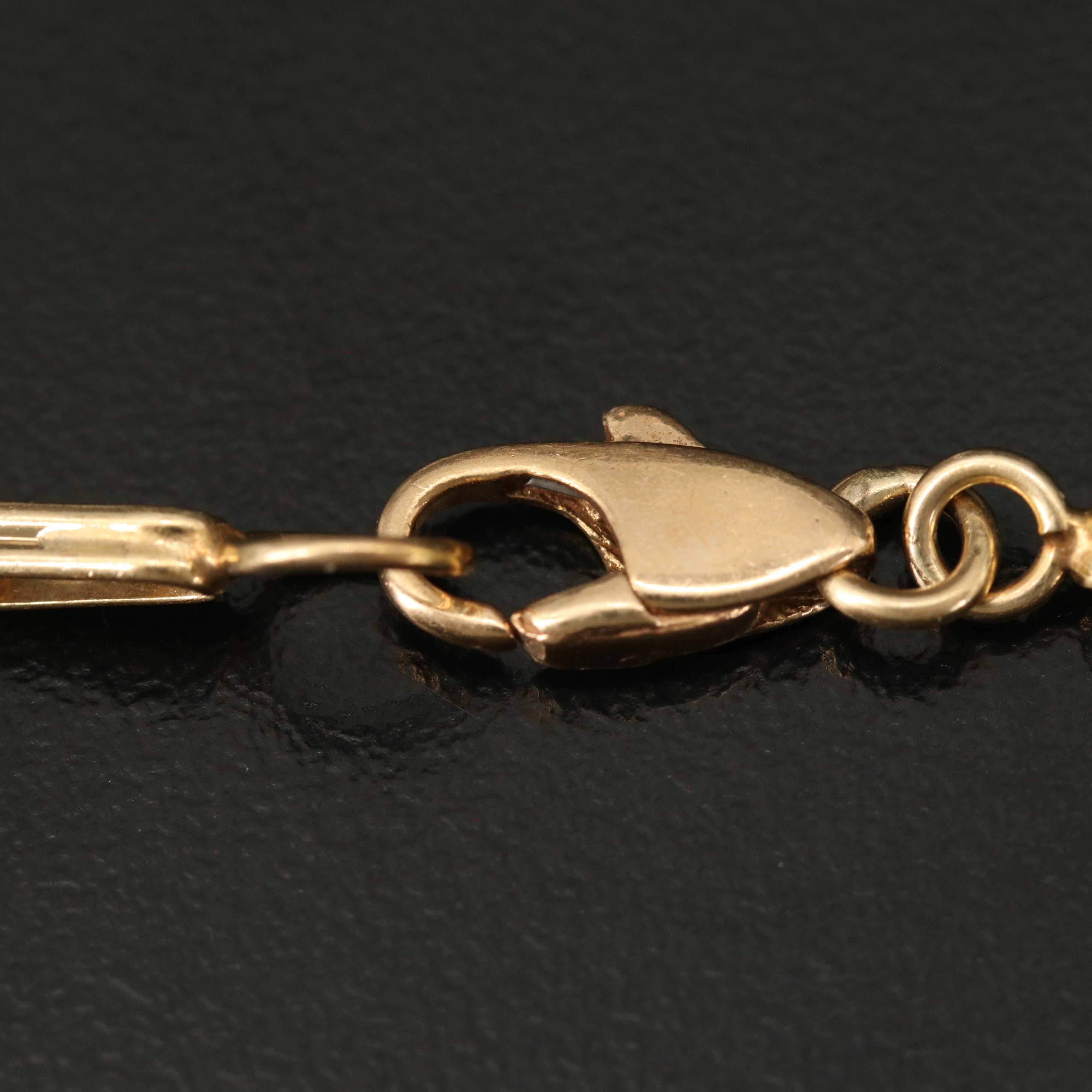 14K Black Onyx Link Bracelet