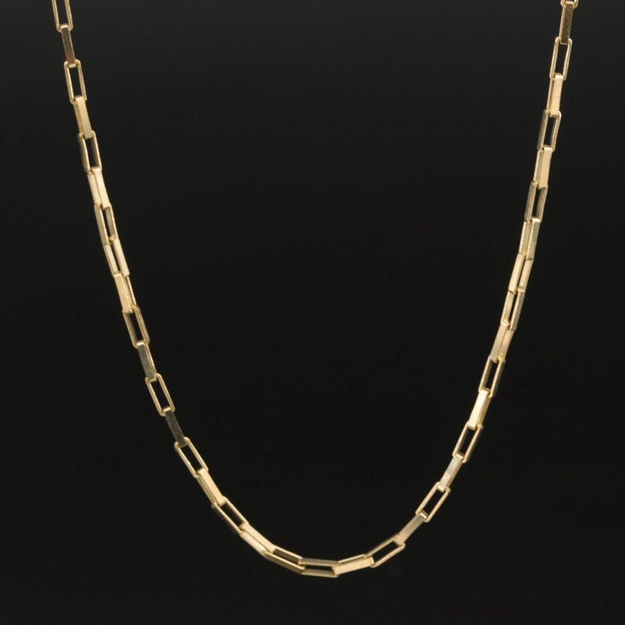 10K Rectangular Oval Cable Chain