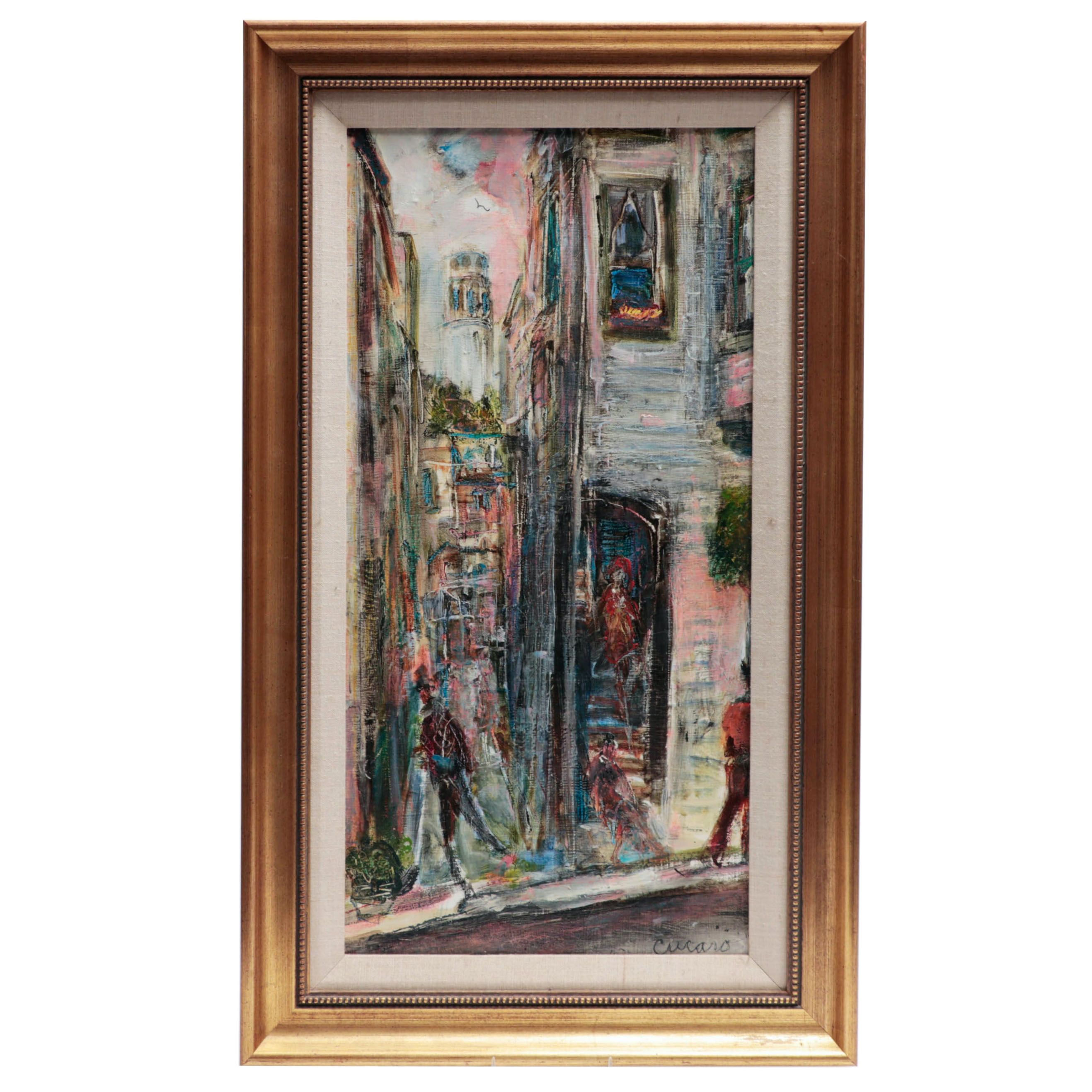 Pascal Cucaro Street Scene Oil Painting