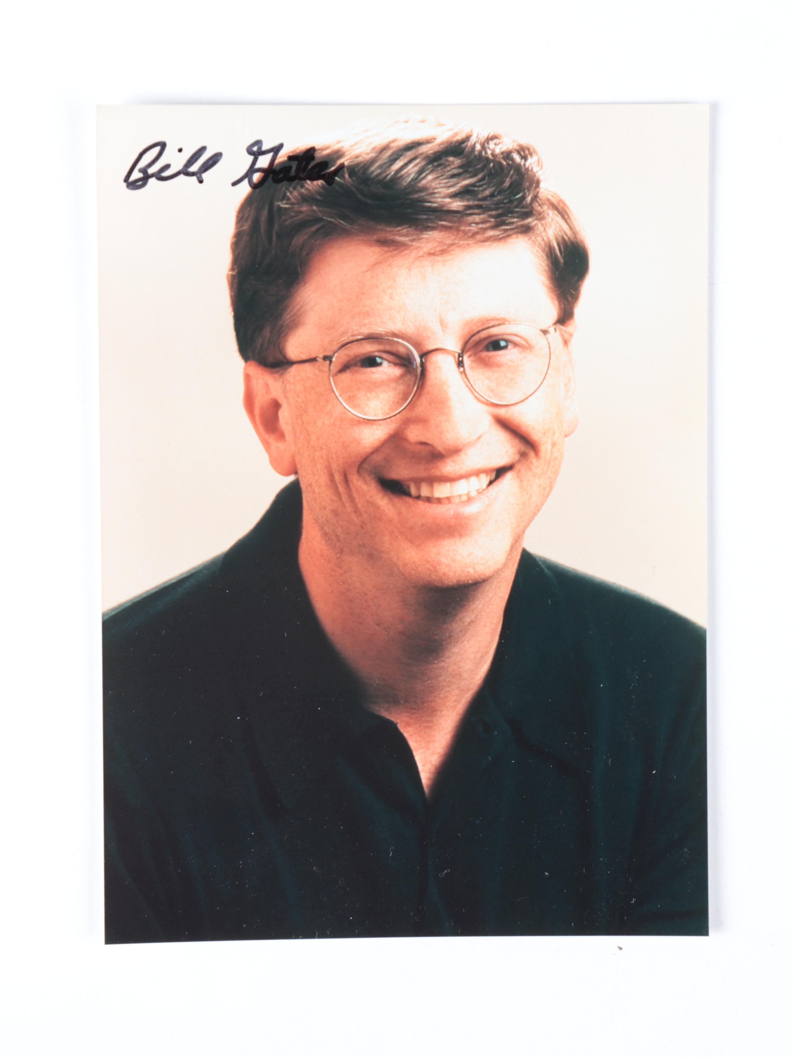 Bill Gates Signed Photograph with Microsoft Letter, 1998