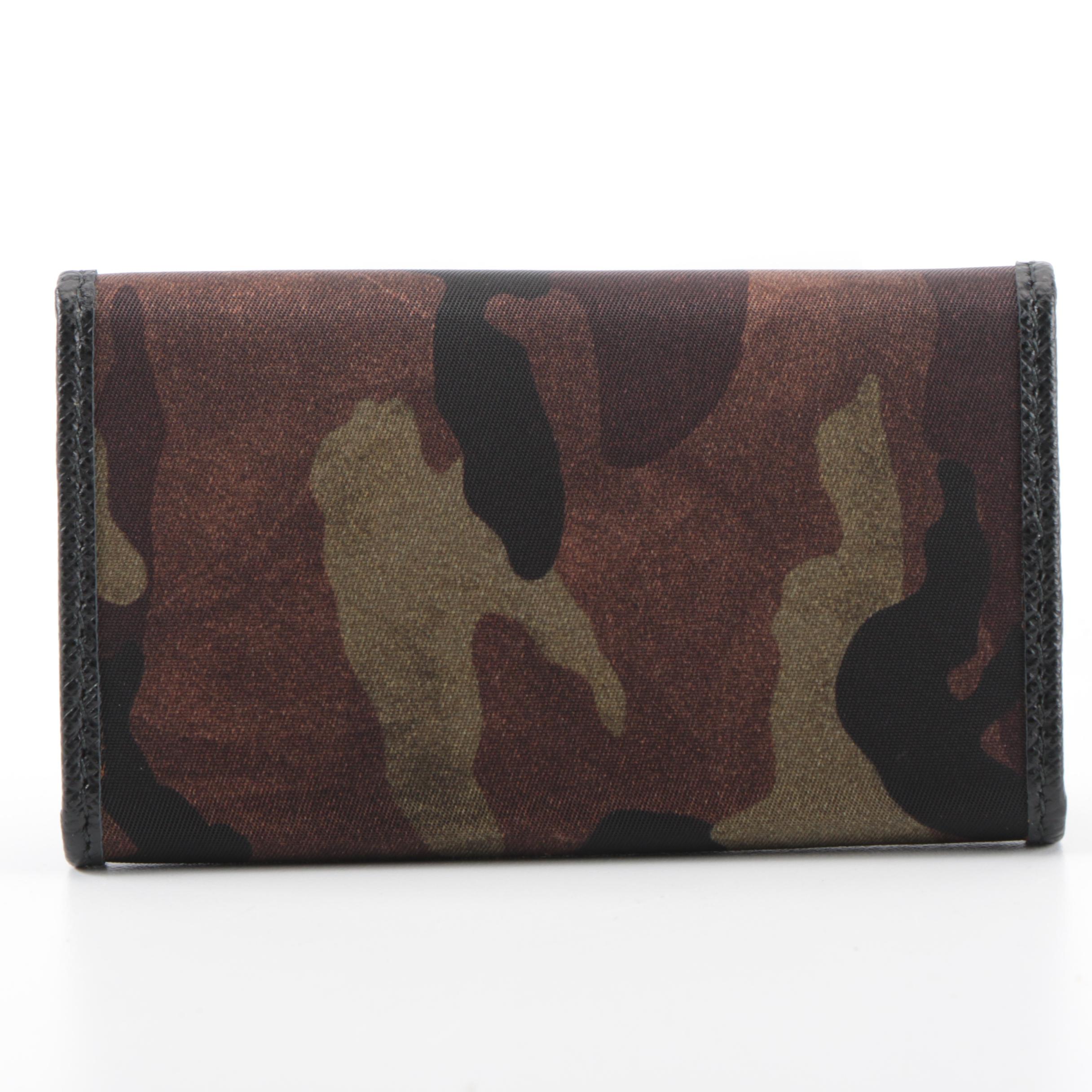 Prada Six-Key Holder in Camouflage Tessuto Nylon and Saffiano Leather