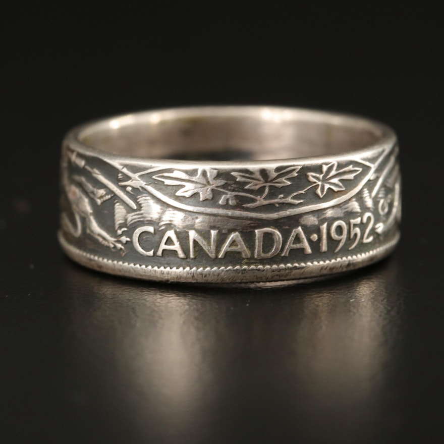 Band Fashioned From a 1952 Canadian Fifty Cent Piece