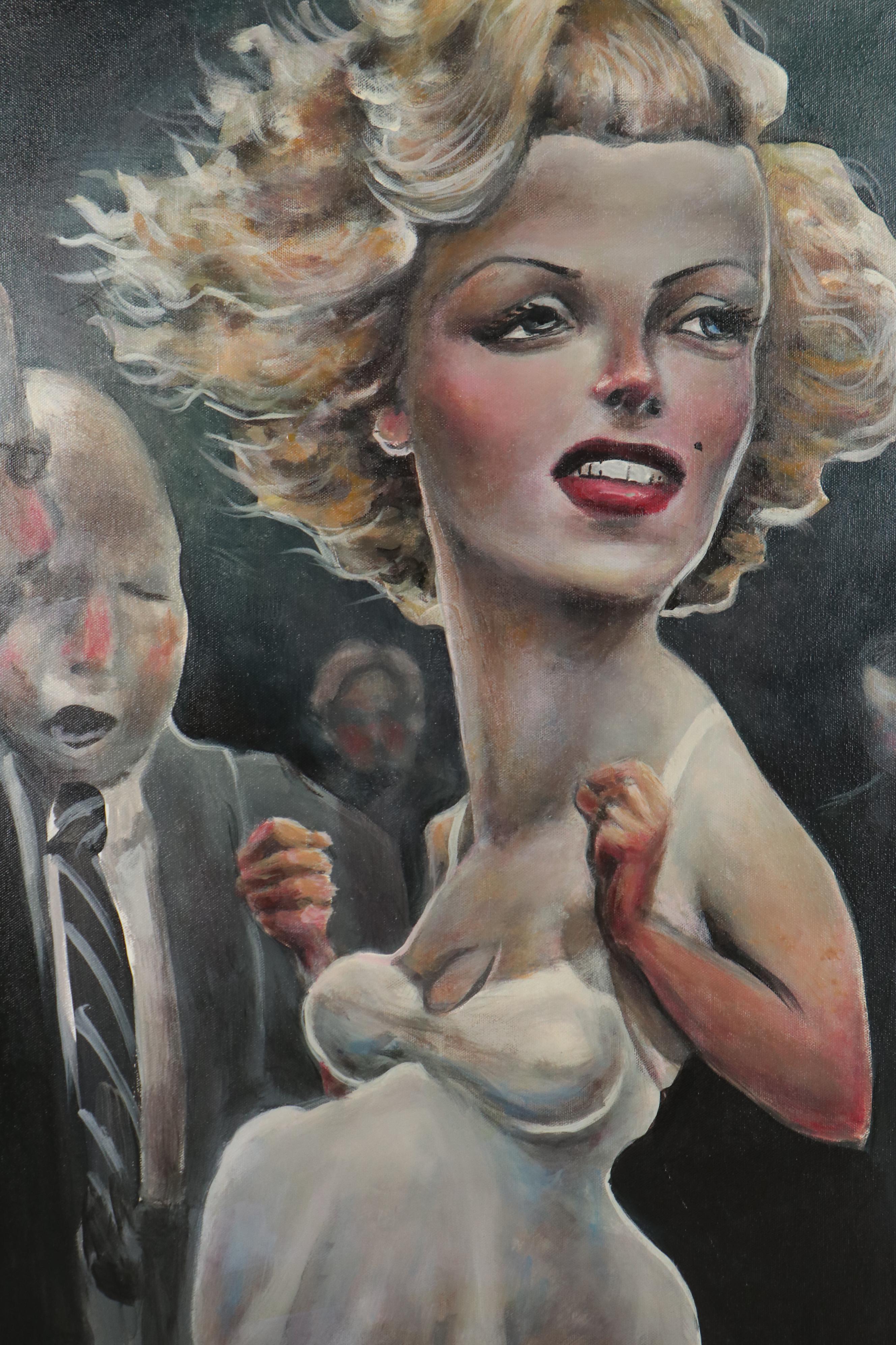 Aaron Wooten Acrylic Painting "Marilyn in a White Dress," 2013