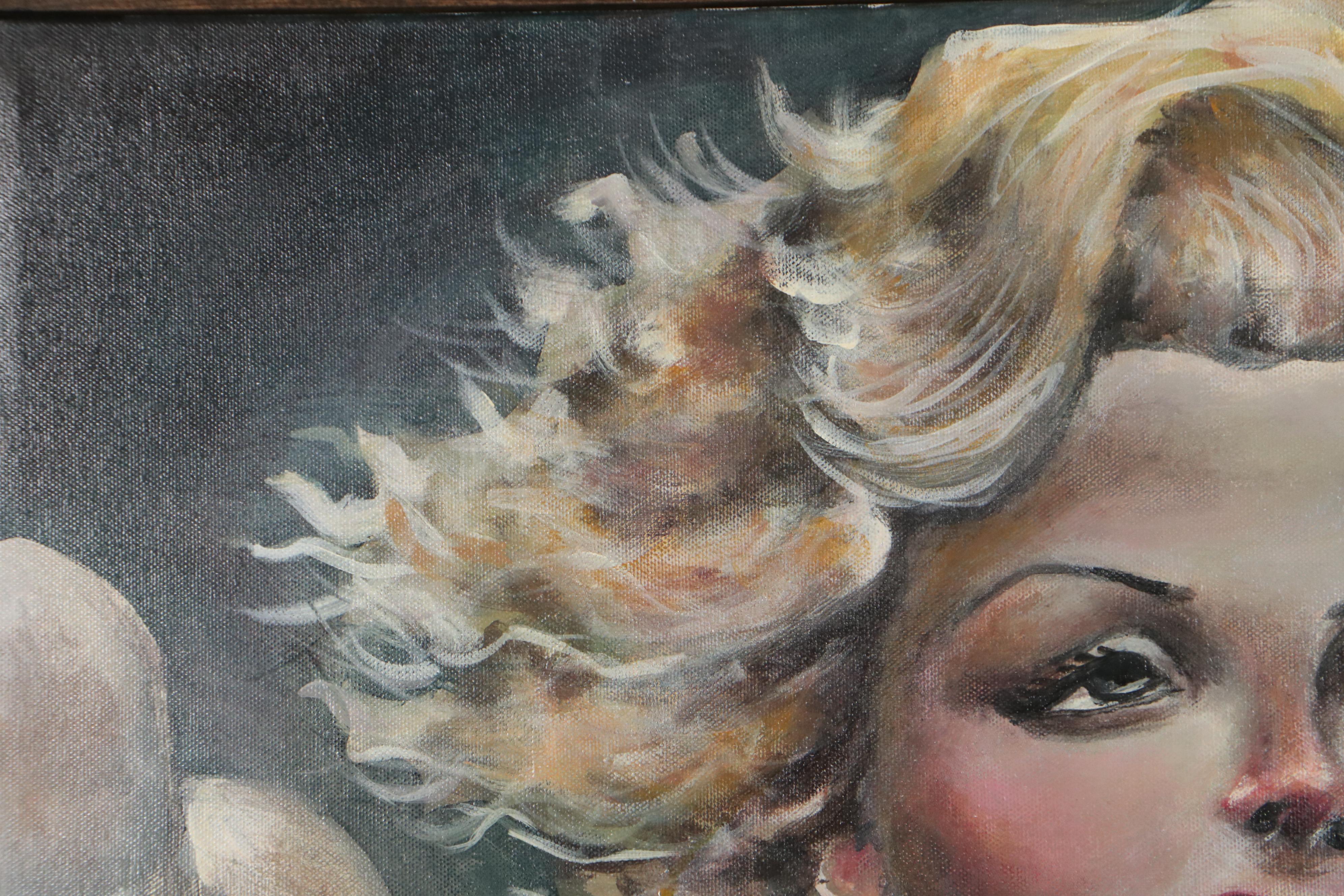 Aaron Wooten Acrylic Painting "Marilyn in a White Dress," 2013