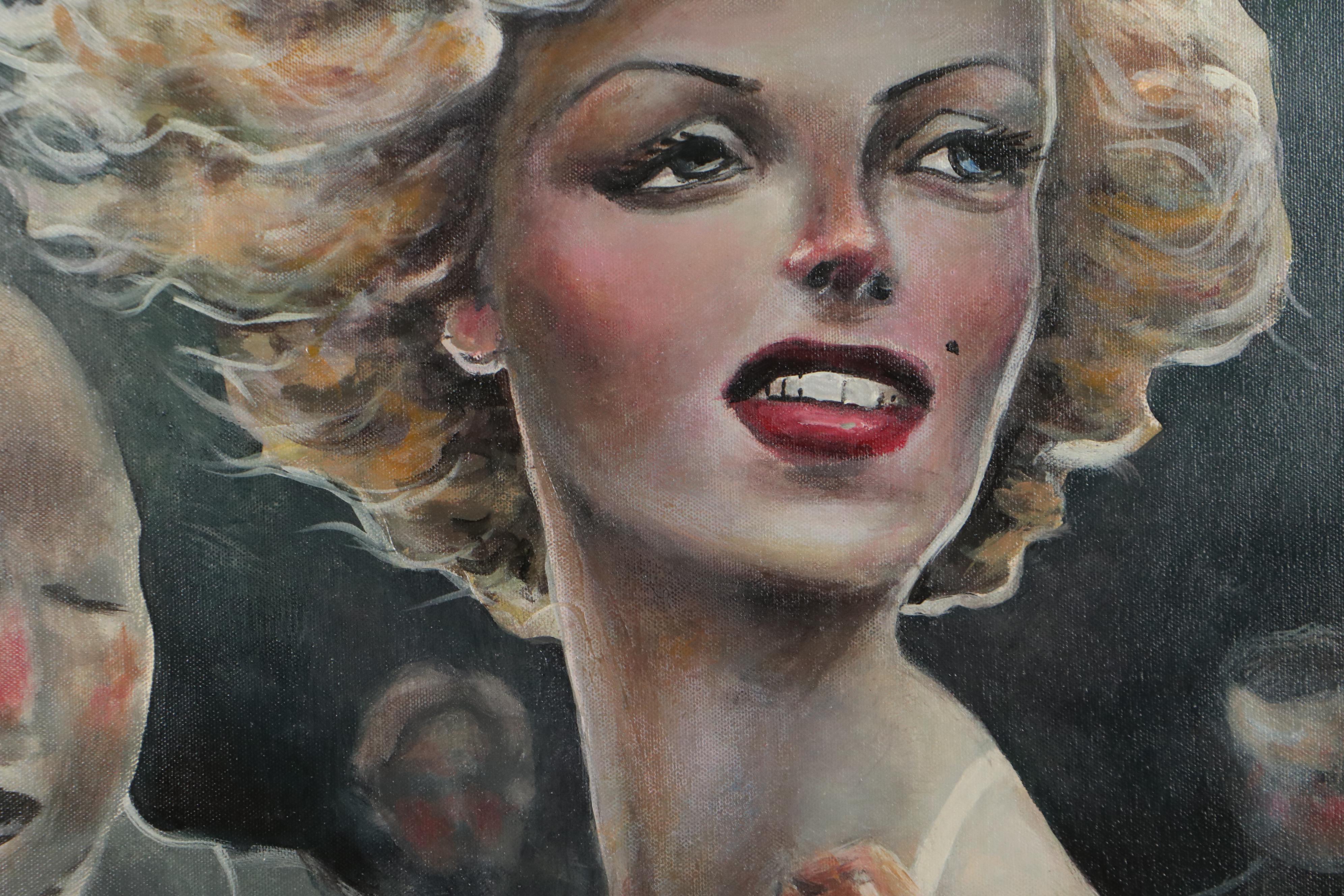 Aaron Wooten Acrylic Painting "Marilyn in a White Dress," 2013