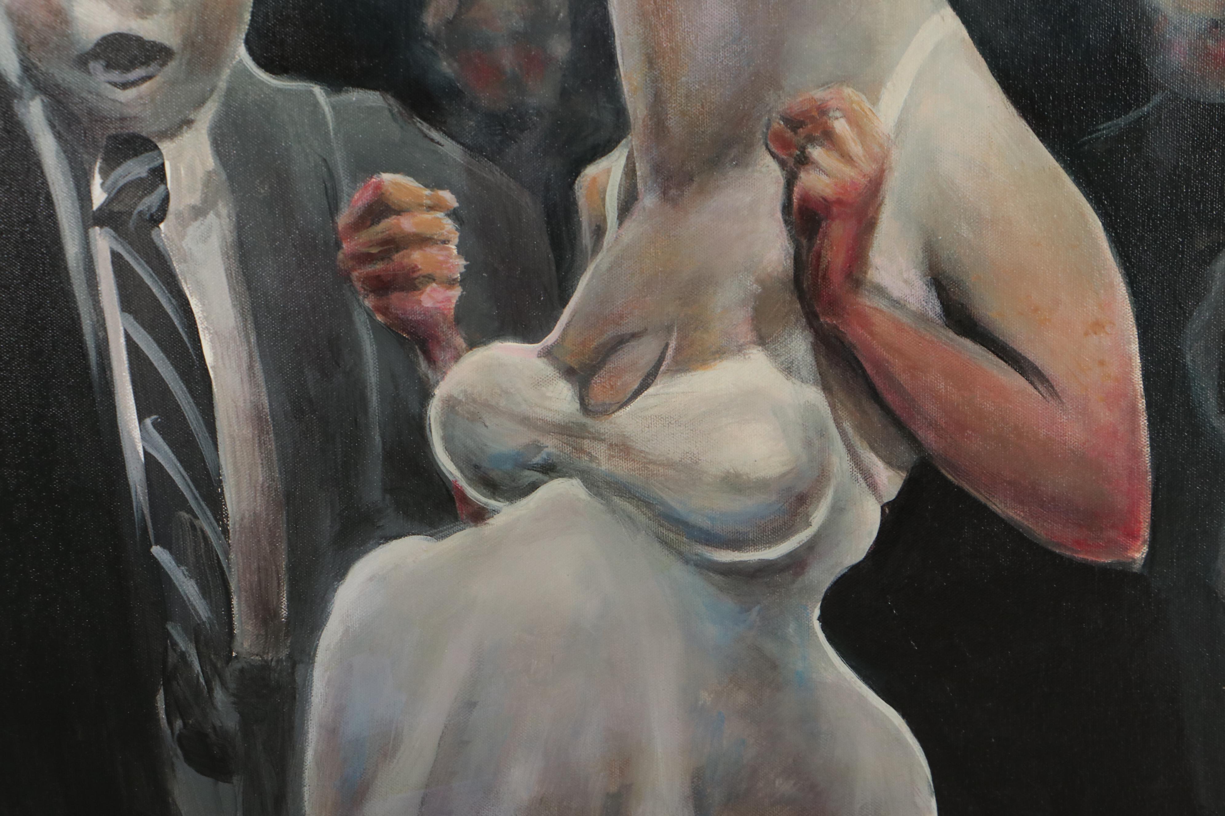 Aaron Wooten Acrylic Painting "Marilyn in a White Dress," 2013