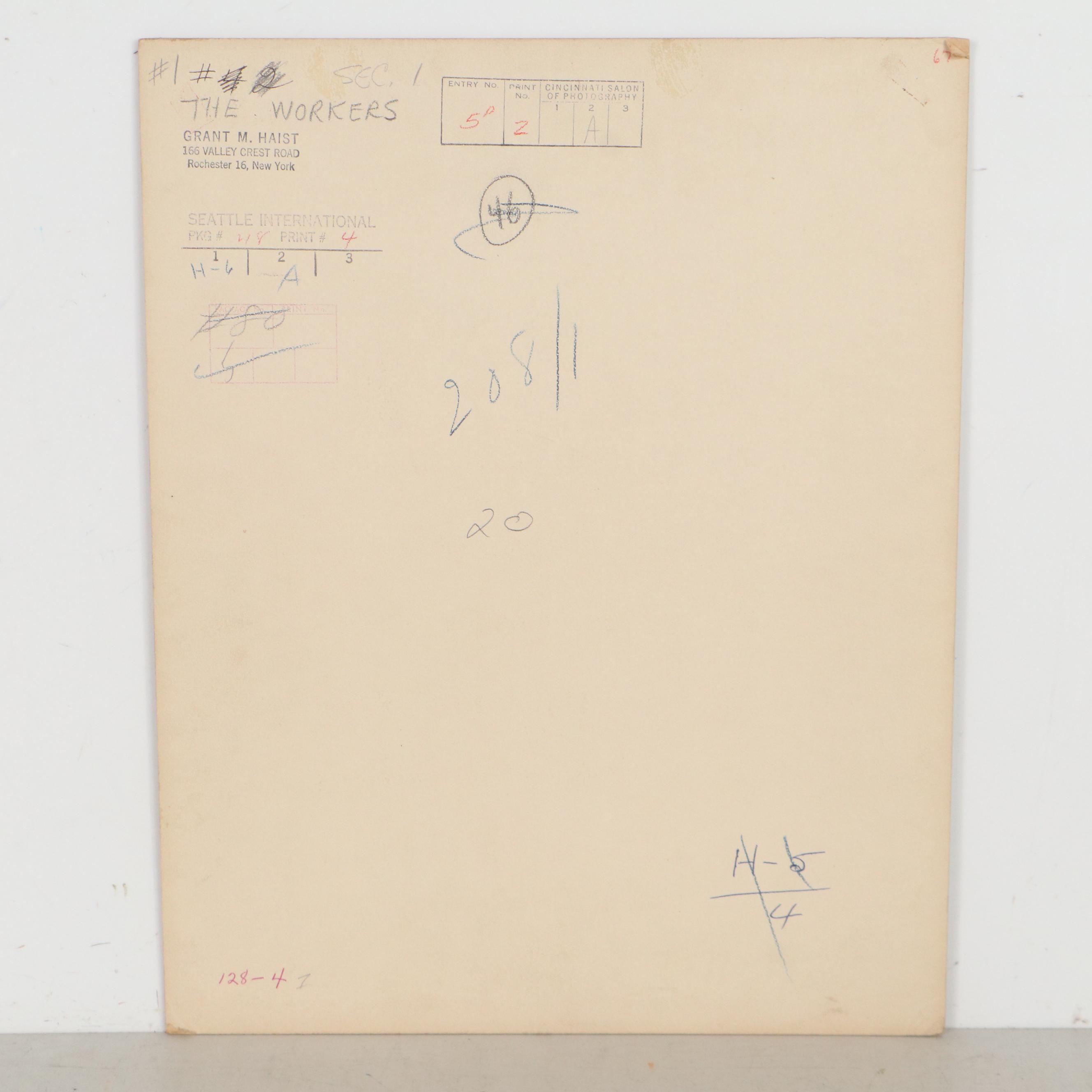 Grant Haist Silver Gelatin Photograph "The Workers"