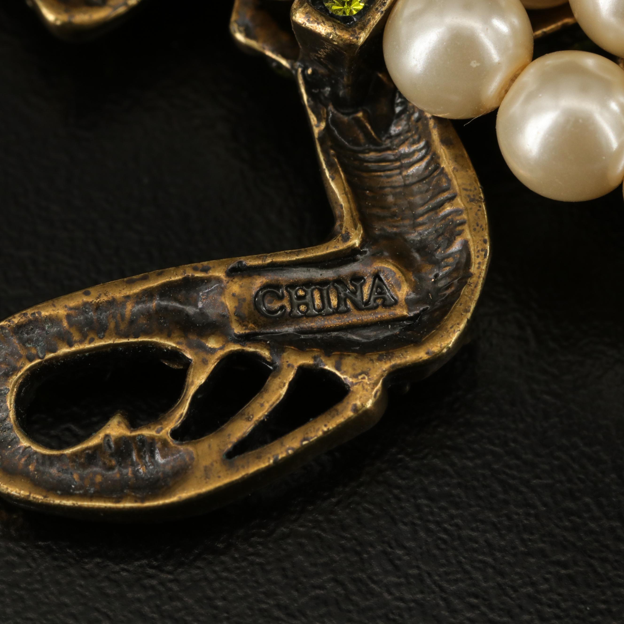 Heidi Daus Frog Multi Strand Pearl and Glass Necklace