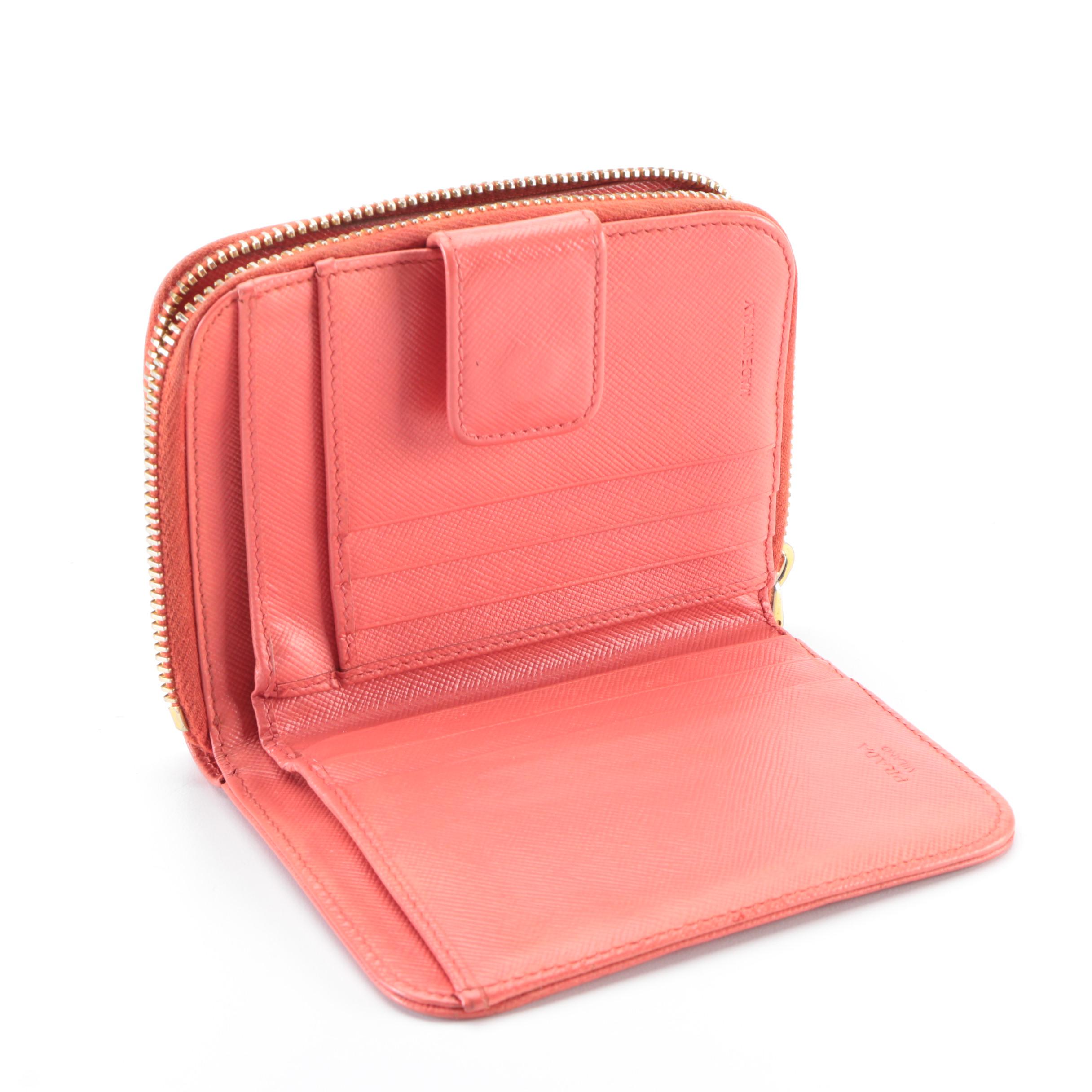 Prada Small Zip Wallet in Saffiano Leather