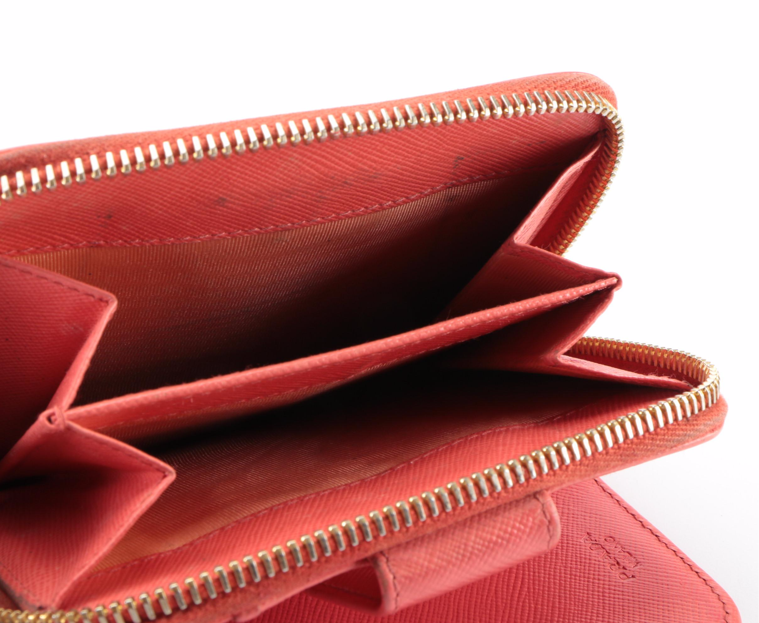 Prada Small Zip Wallet in Saffiano Leather