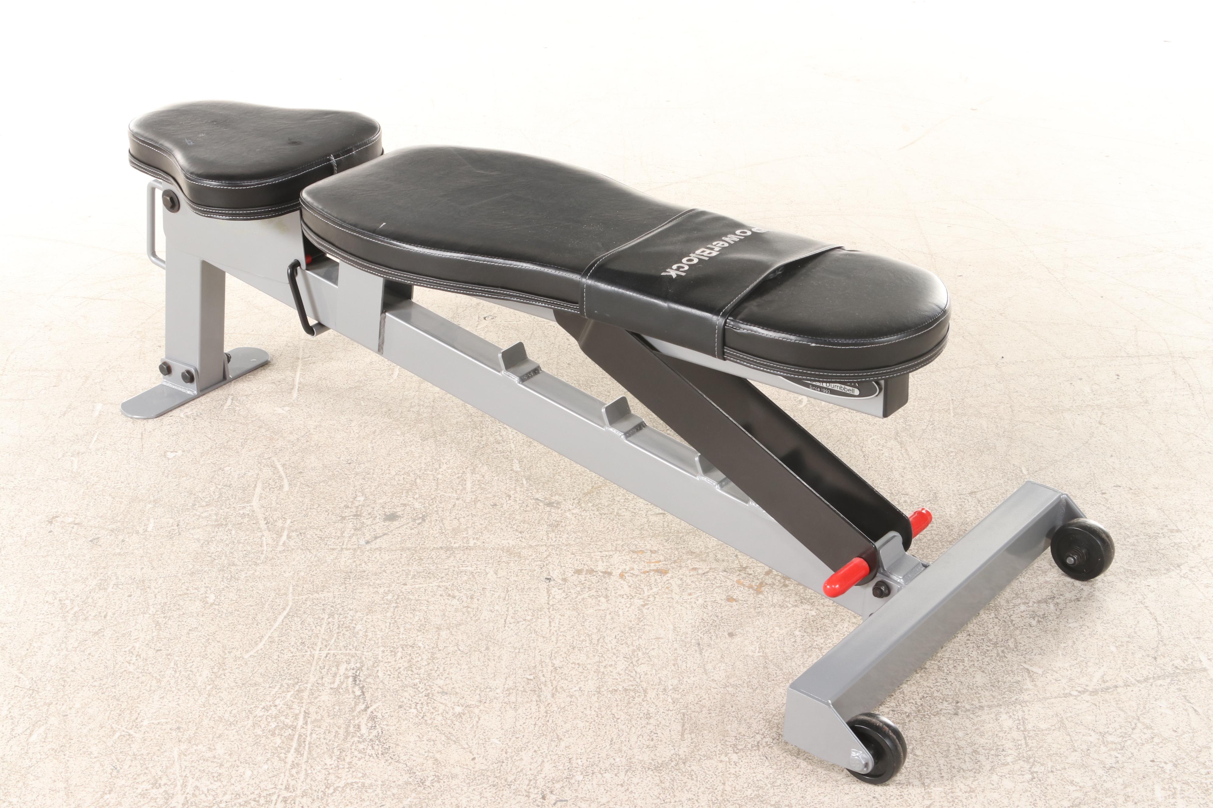 Fitness Equipment Featuring Power Block Portable Weigh Lifting Bench